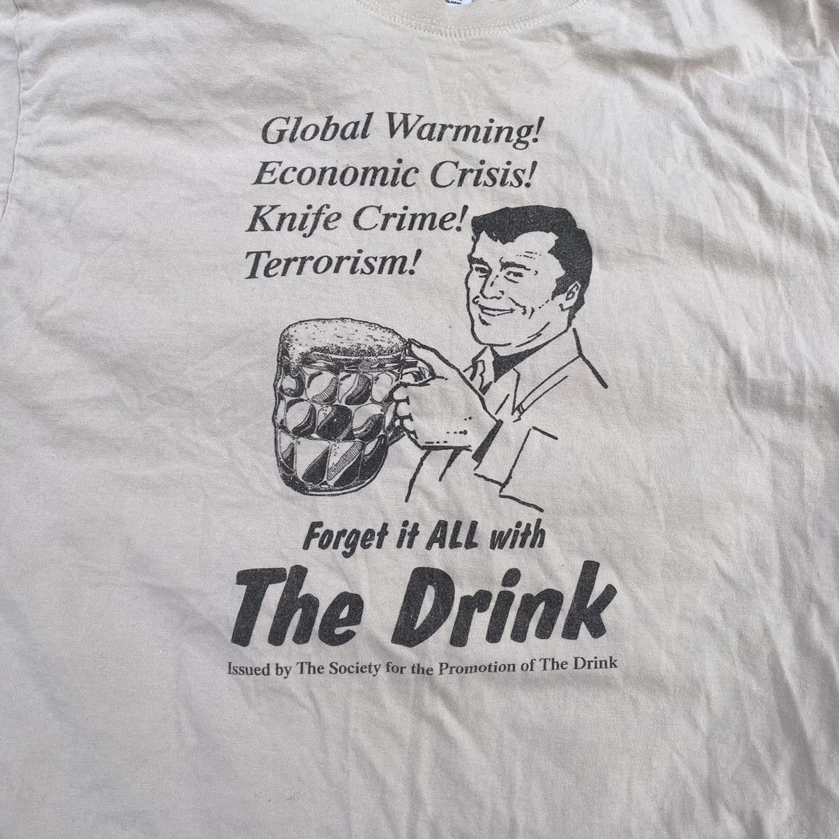 Vintage Vintage Y2K Sun Faded Graphic Tee Alcohol Humor Streetwear X Size US XL / EU 56 / 4 - 4 Thumbnail