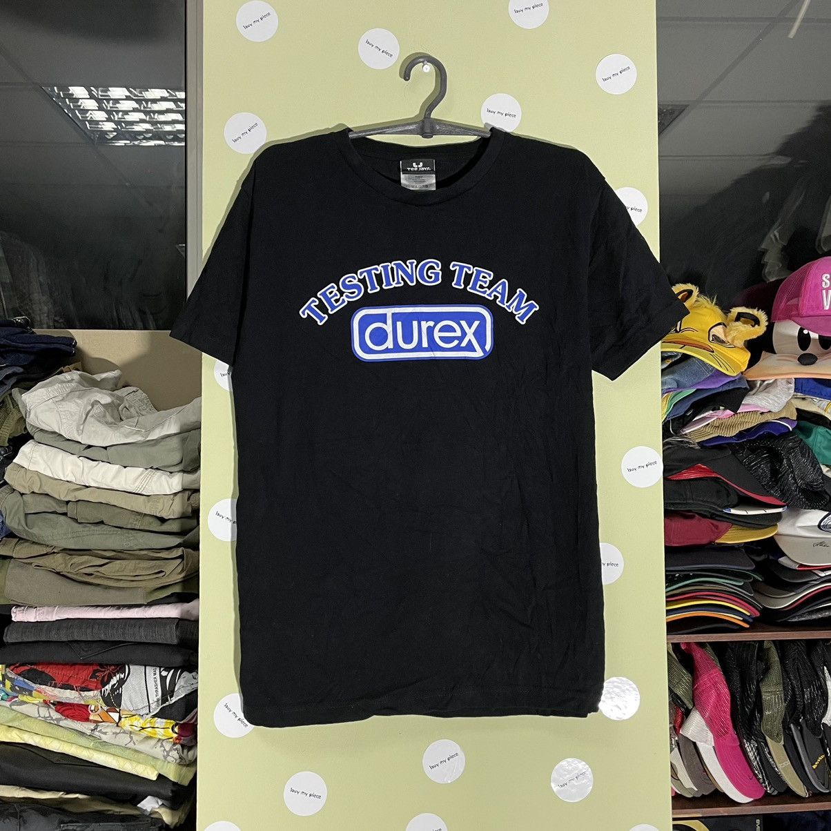 Pre-owned Humor X Vintage Y2k Adult “ Durex Testing Team Sex “buymypiece Tee In Black