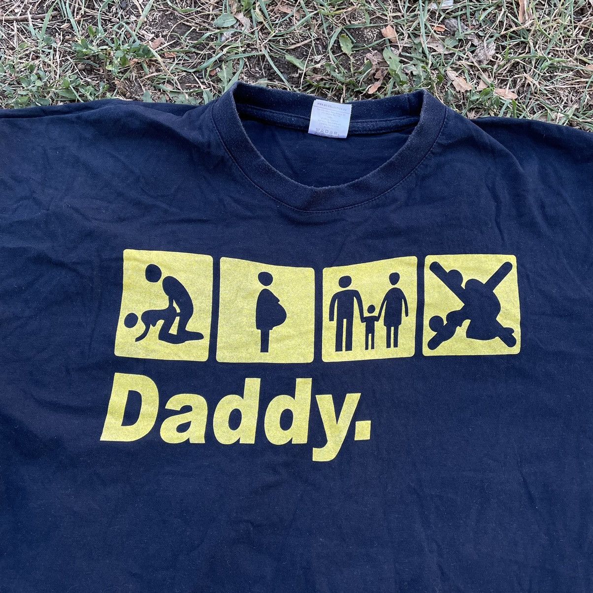 Vintage Vintage 90s Graphic Tee Daddy Humor Streetwear Cropped M Size US M / EU 48-50 / 2 - 4 Thumbnail