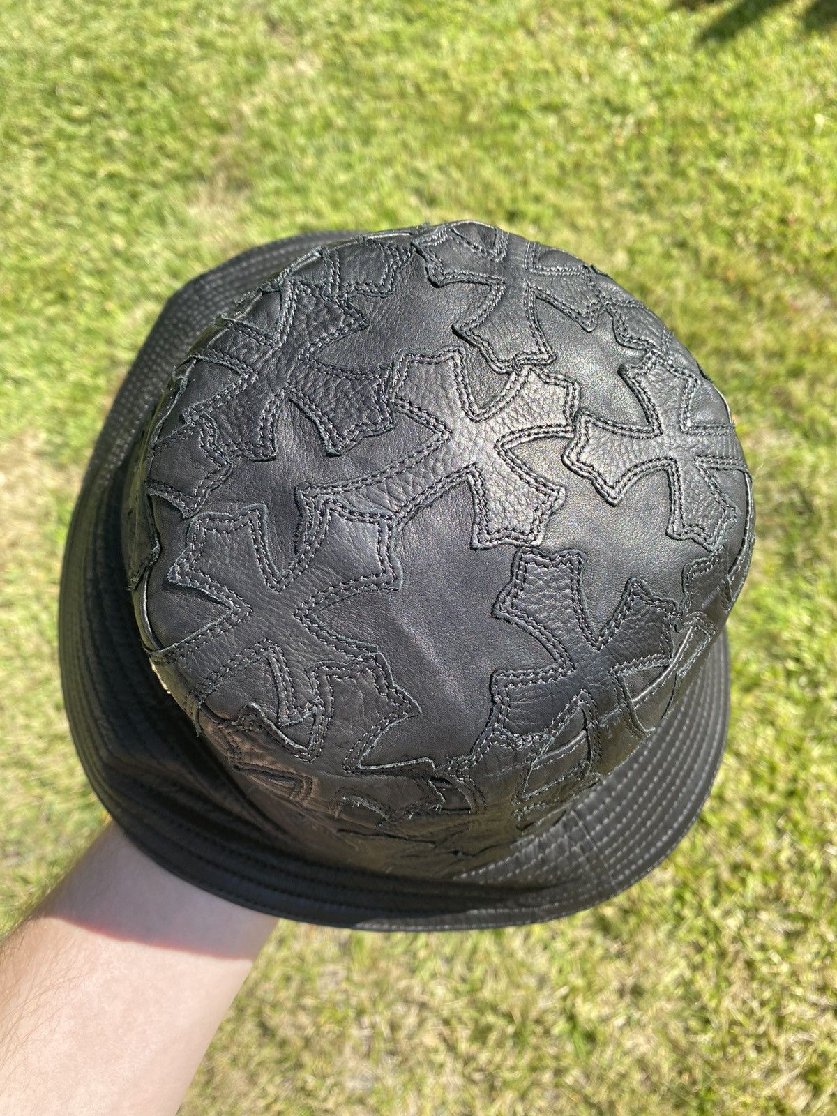 Chrome Hearts Chrome Hearts Leather Cemetery Patch Dagger Bucket Hat Small Size ONE SIZE - 2 Thumbnail