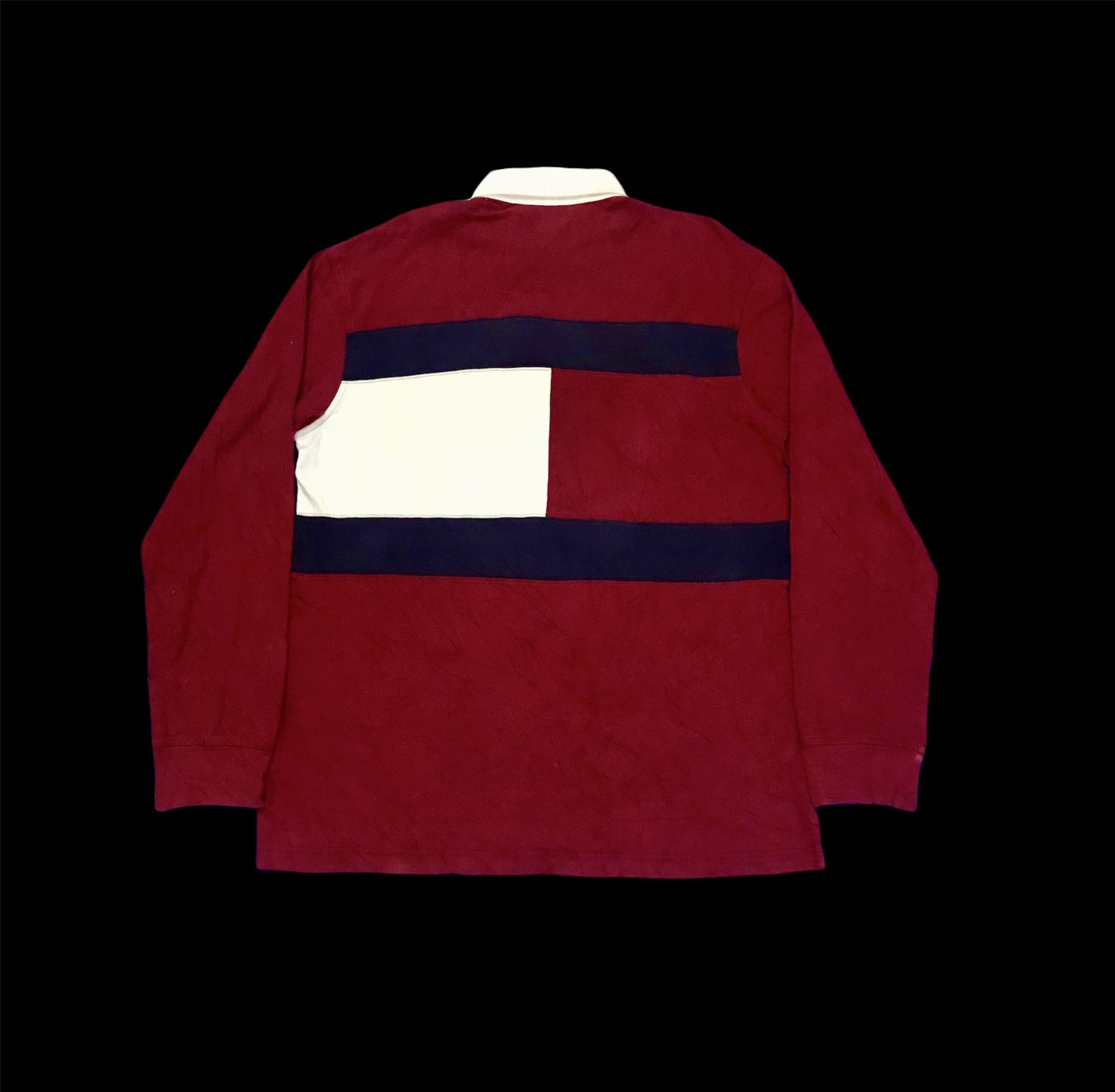 Designer × Tommy Hilfiger VINTAGE RARE 90S TOMMY HILFIGER BIG FLAG COLLAR SHIRT Size US XL / EU 56 / 4 - 1 Thumbnail