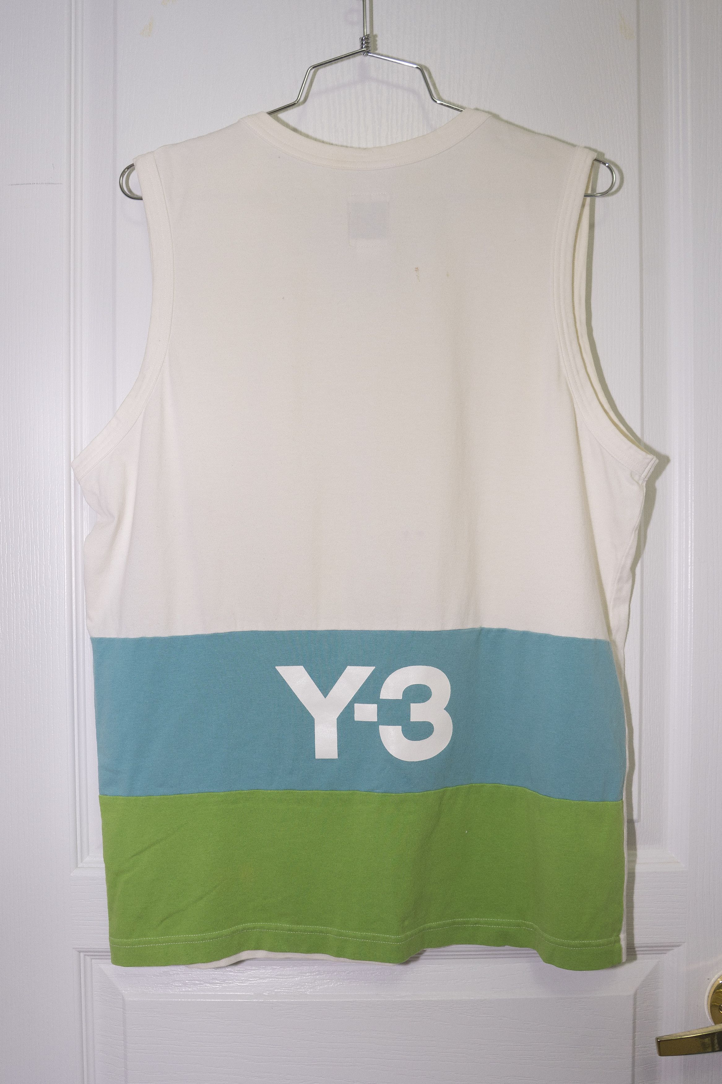Adidas Y-3 Cut&Sew Rear Colorblock Sleeveless Tee szXL (FITS SZ M) Size US XL / EU 56 / 4 - 1 Thumbnail