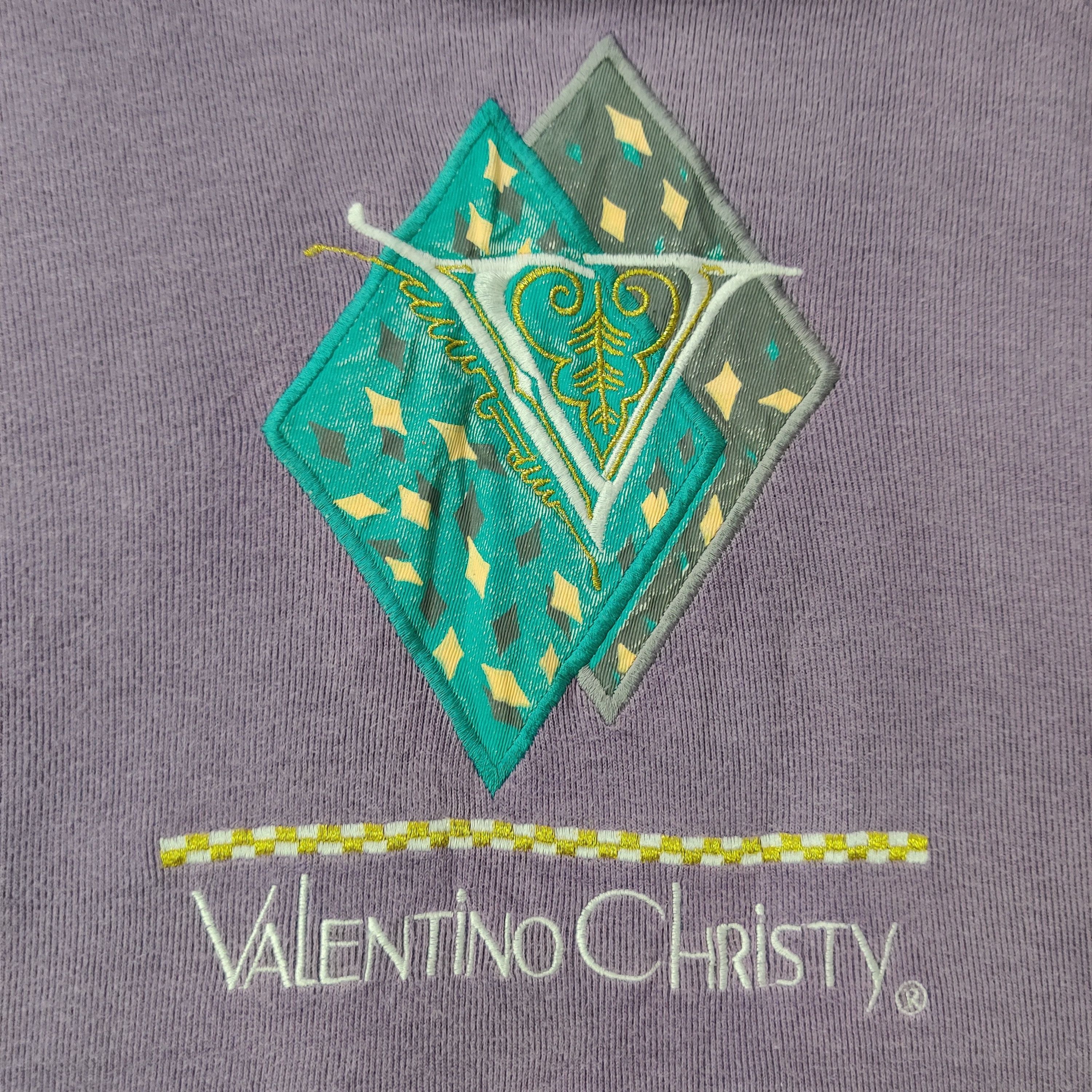 Valentino Vintage Valentino Christy Sweatshirt 3 Tone Embroidery Logo Size US L / EU 52-54 / 3 - 9 Thumbnail