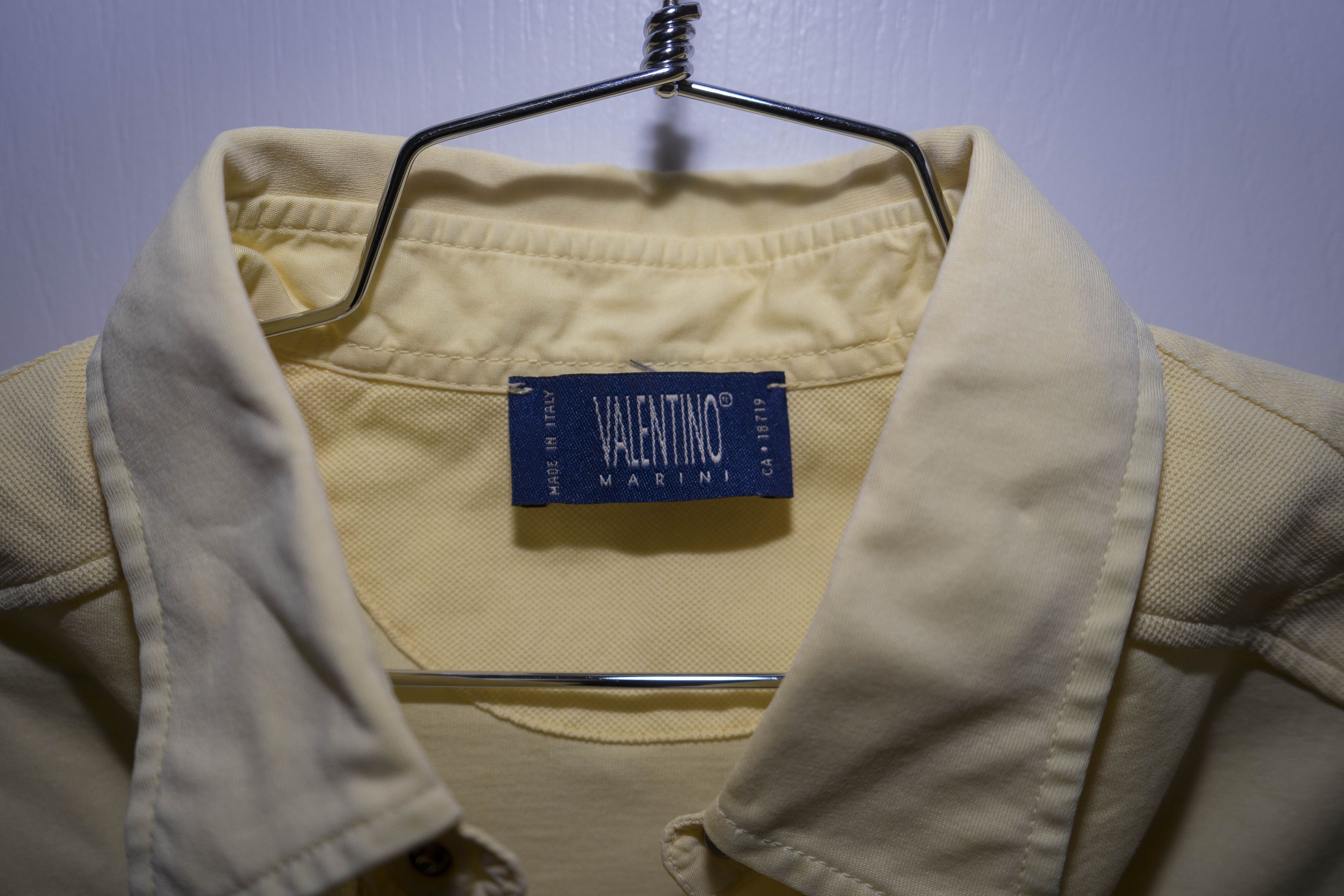 Valentino Valentino Marini - Yellow Press-Stud Polo Shirt - Sz M Size US M / EU 48-50 / 2 - 4 Thumbnail