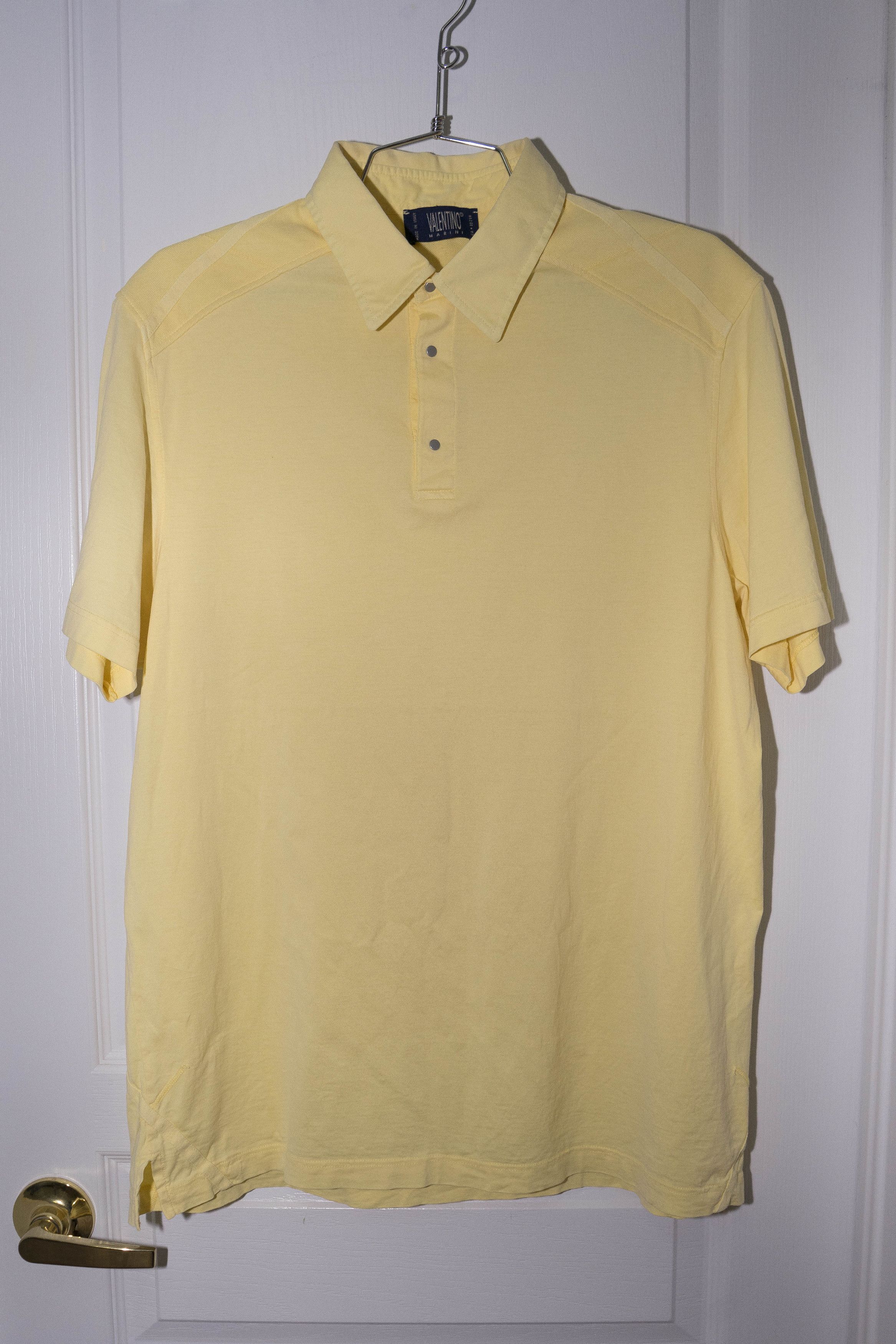 Valentino Valentino Marini - Yellow Press-Stud Polo Shirt - Sz M Size US M / EU 48-50 / 2 - 1 Thumbnail