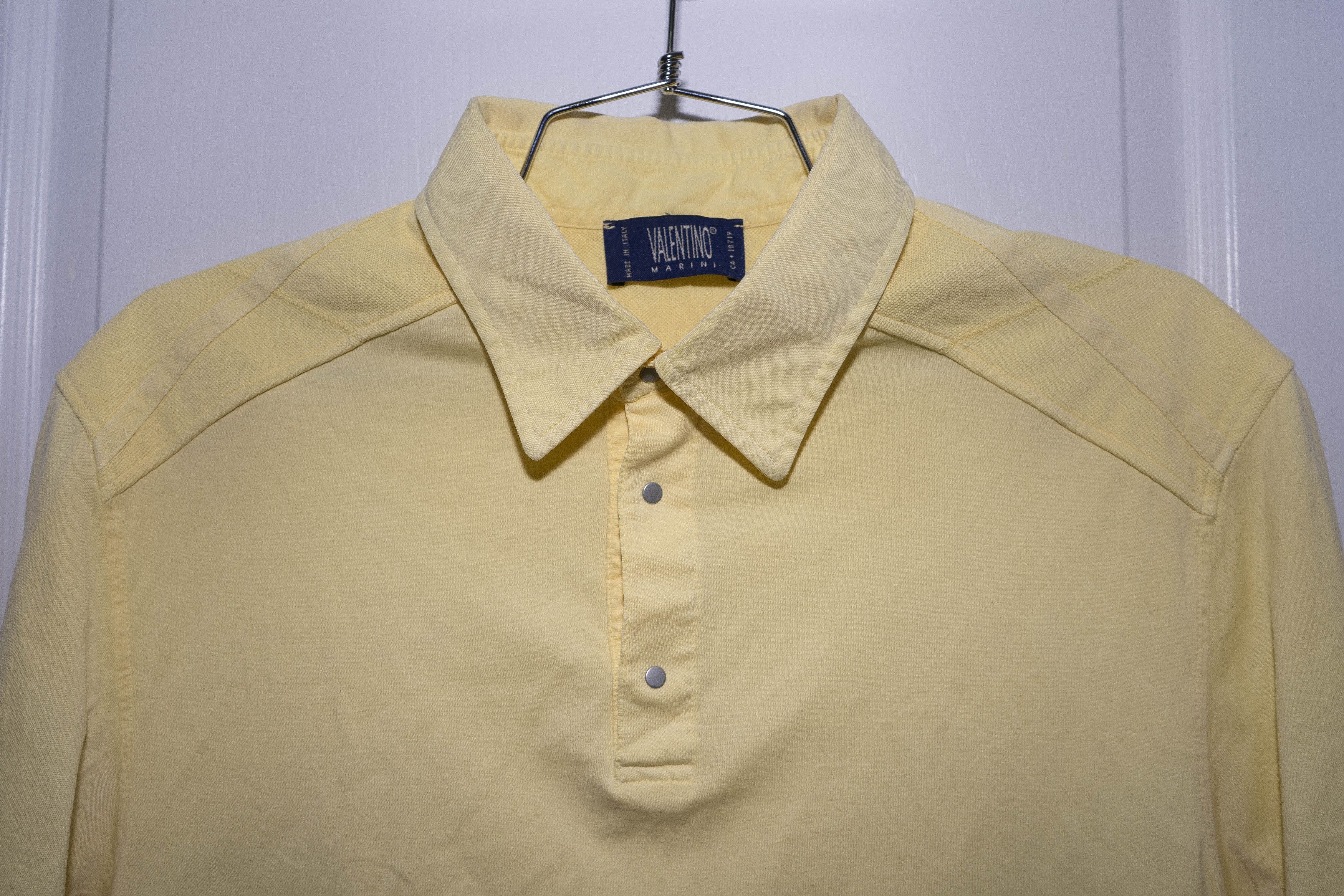 Valentino Valentino Marini - Yellow Press-Stud Polo Shirt - Sz M Size US M / EU 48-50 / 2 - 3 Thumbnail