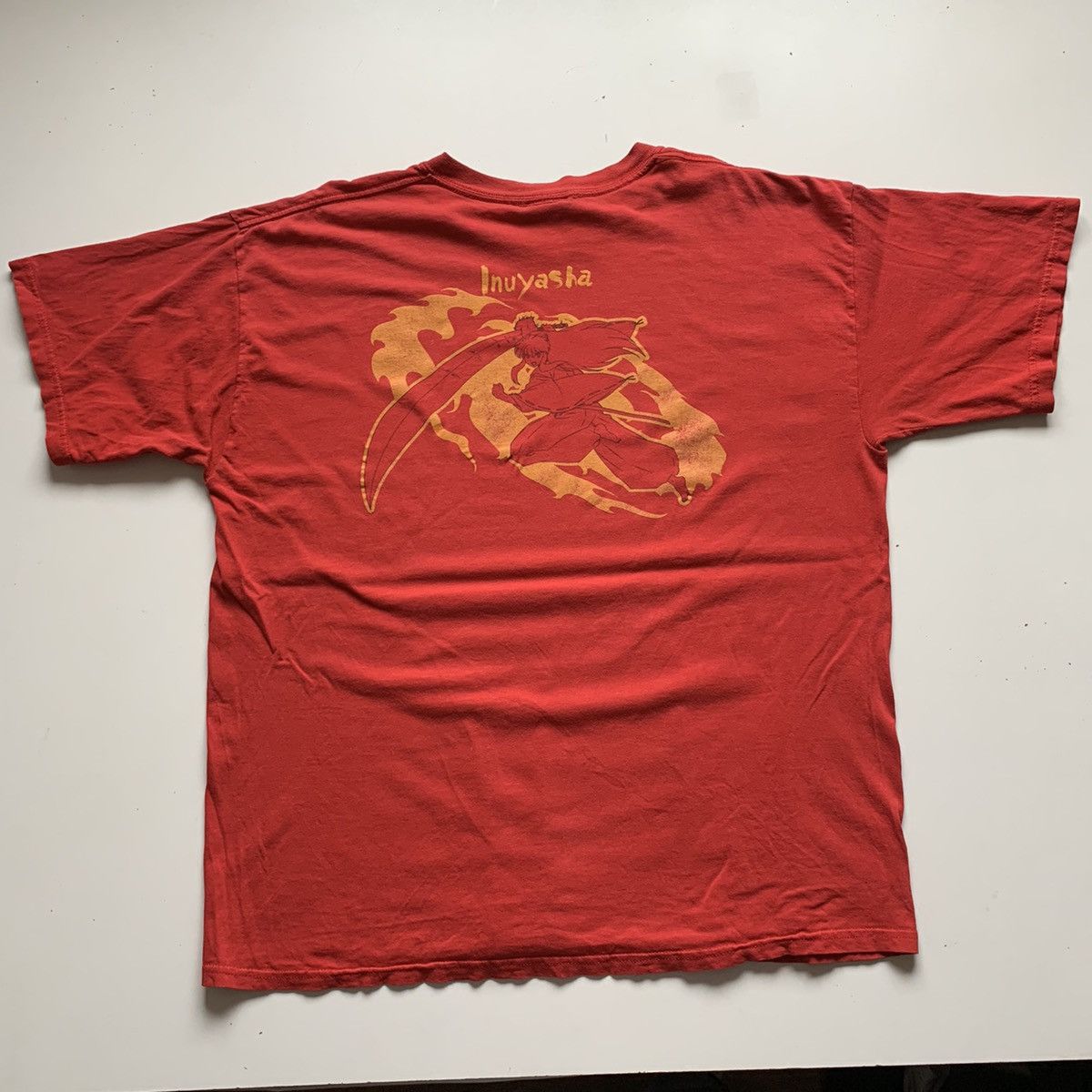 image of Vintage 2000S Inuyasha Anime Cartoon Graphic T Shirt XL in Red, Men's