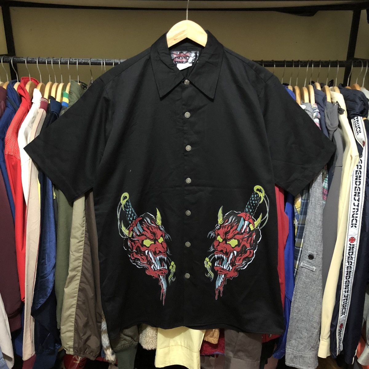 Japanese Brand × Vintage Rockabily Button Shirt Tattooed Kingpin Size US L / EU 52-54 / 3 - 1 Thumbnail