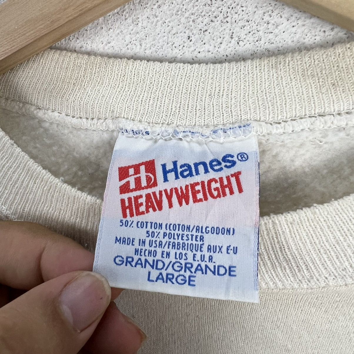Vintage VINTAGE HANES HEAVYWEIGHT SWEATSHIRT CREWNECK BIG LOGO USA Size US L / EU 52-54 / 3 - 8 Thumbnail