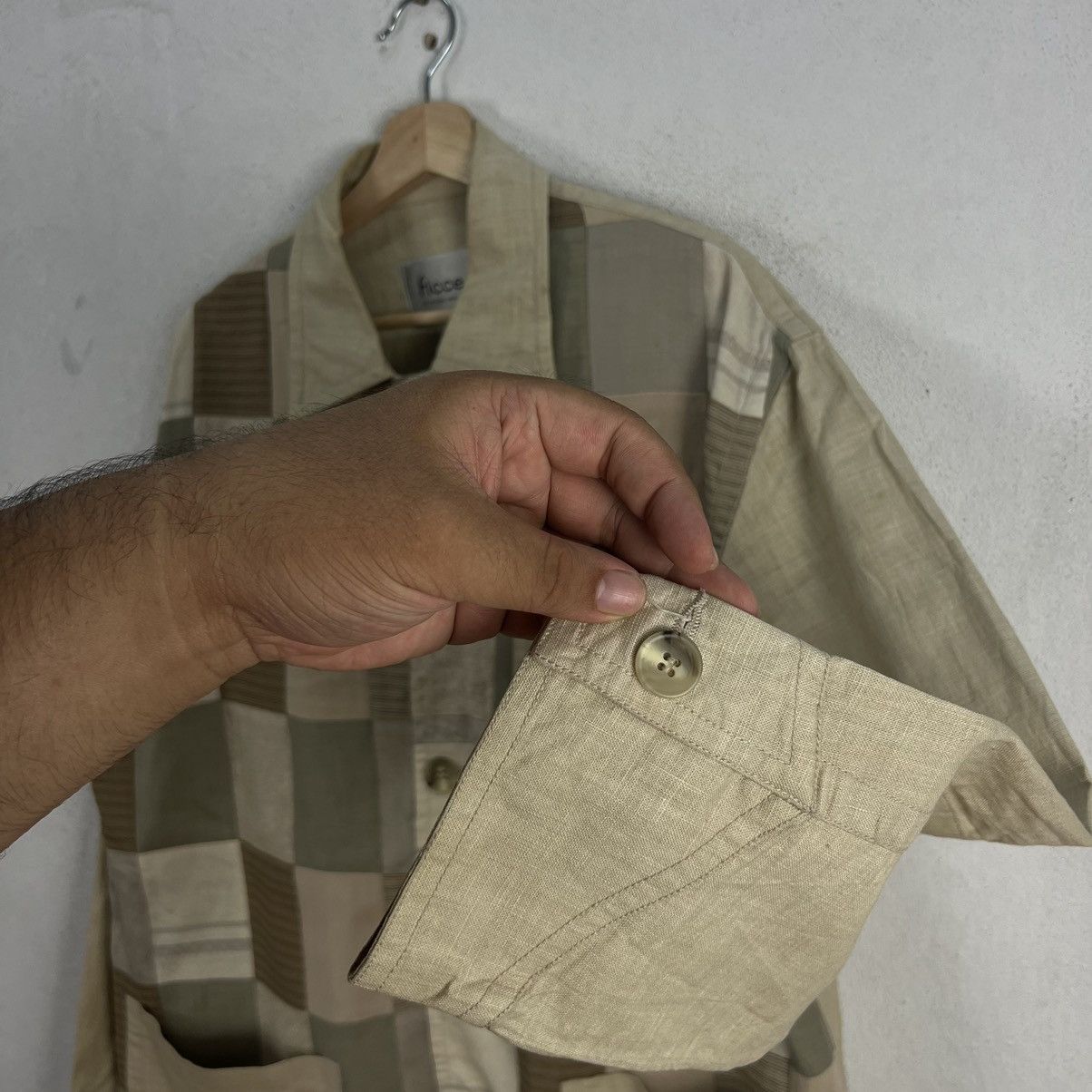 Japanese Brand VINTAGE FICCE YOSHIYUKI KONOSHI PATCH WORK JACKET DESIGN Size US L / EU 52-54 / 3 - 7 Thumbnail