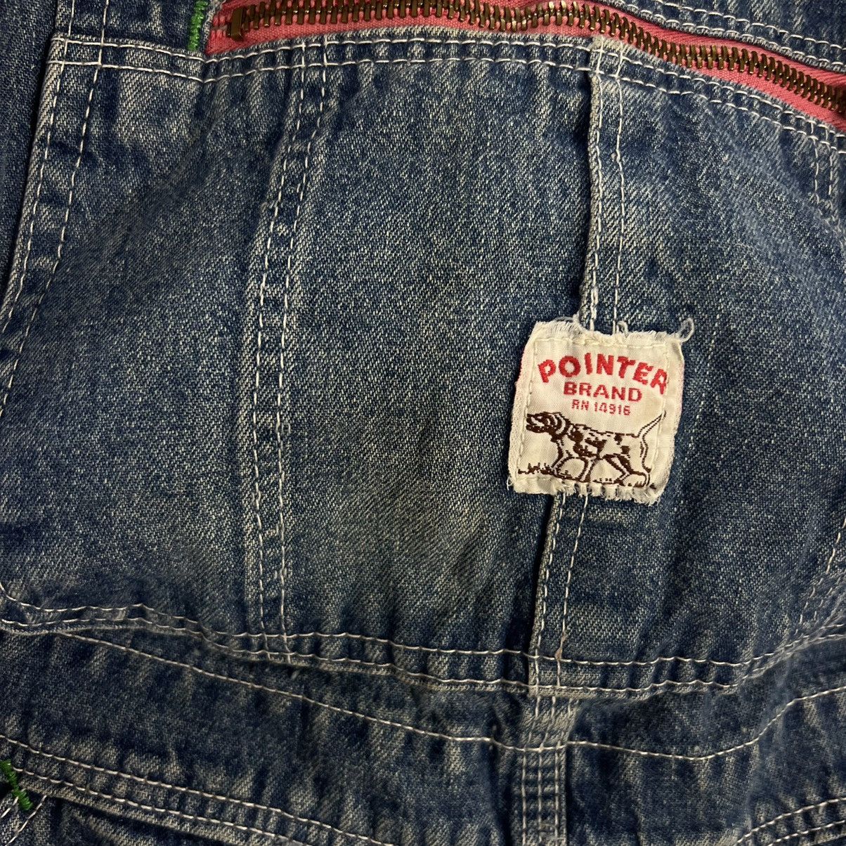 VINTAGE WORKERS WEAR OVERALLS POINTER BRAND JAPAN FABRIC