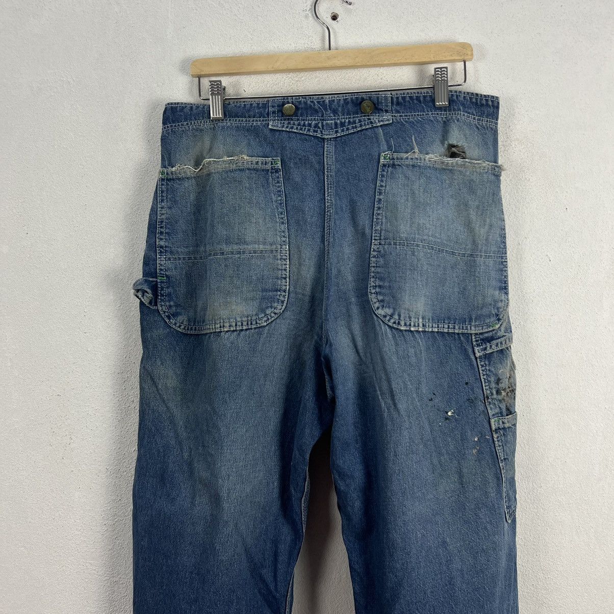 VINTAGE WORKERS WEAR OVERALLS POINTER BRAND JAPAN FABRIC