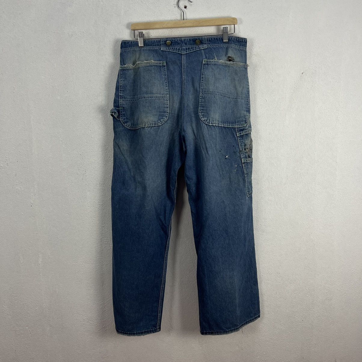 VINTAGE WORKERS WEAR OVERALLS POINTER BRAND JAPAN FABRIC