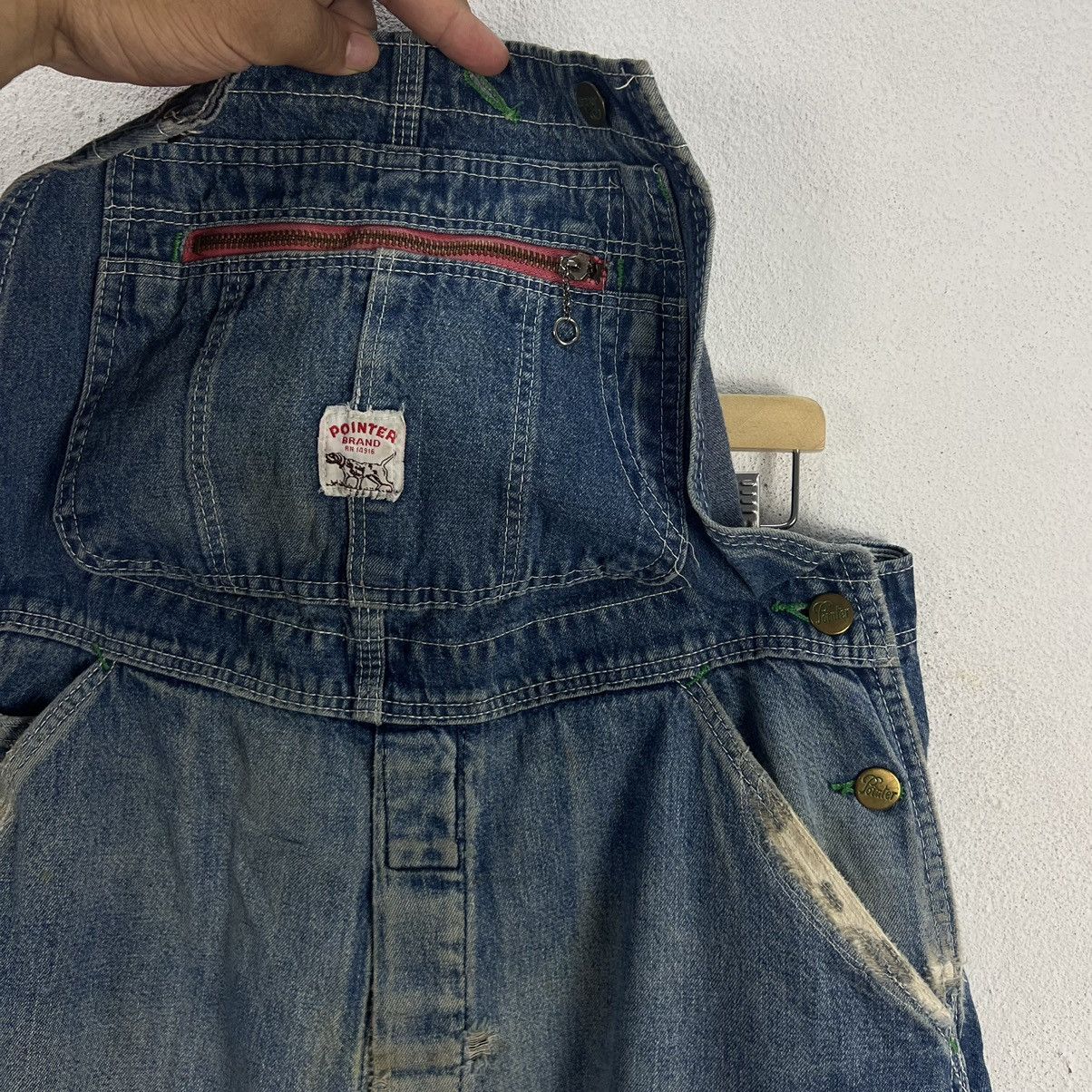 VINTAGE WORKERS WEAR OVERALLS POINTER BRAND JAPAN FABRIC