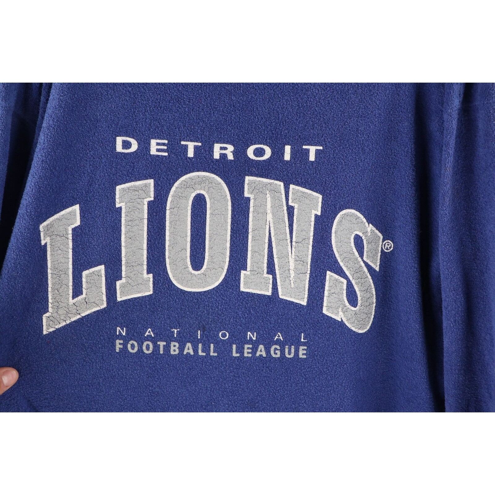 Chalk Line × Vintage Vintage 90s Chalk Line Detroit Lions Terry Cloth Sweatshirt Size US XL / EU 56 / 4 - 4 Thumbnail