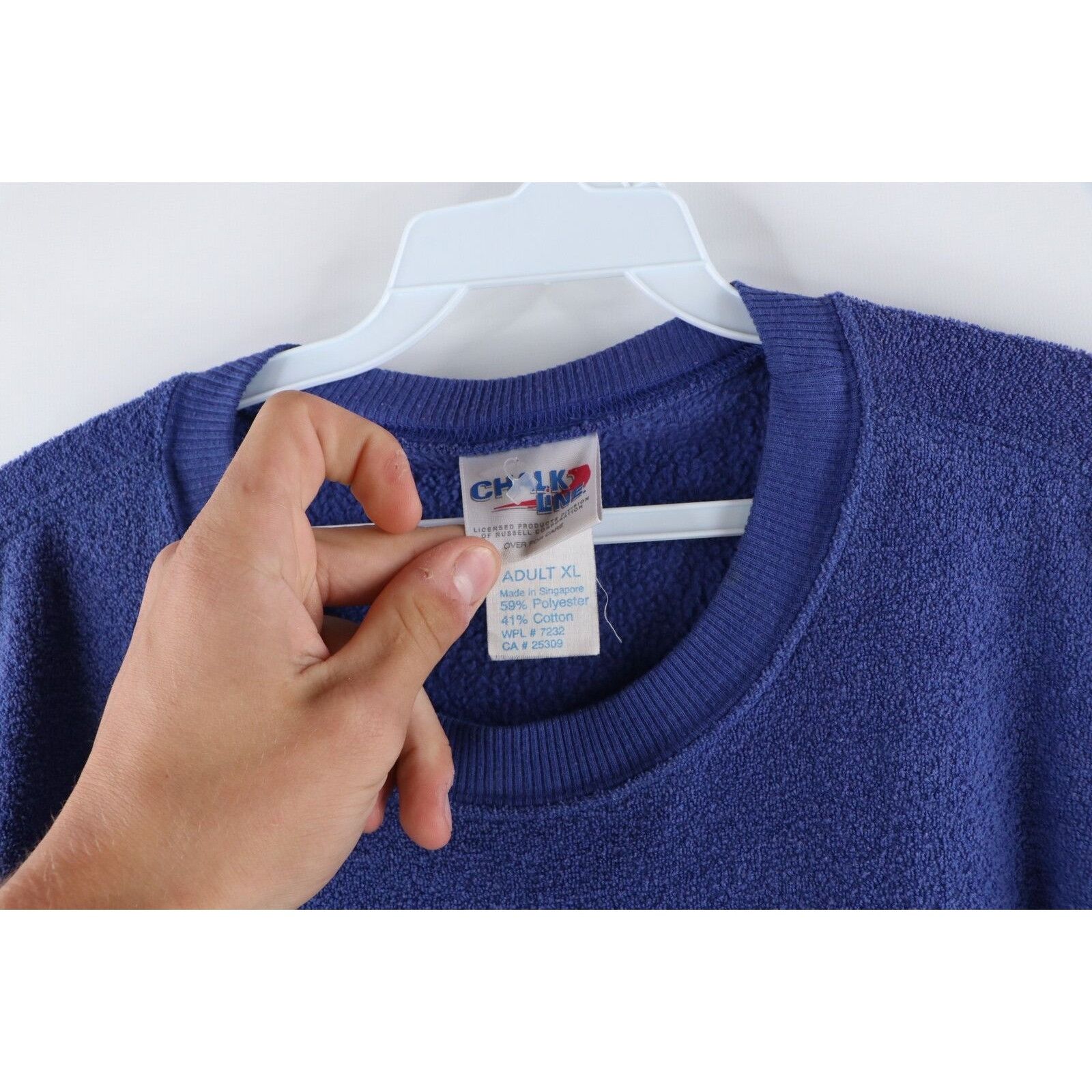 Chalk Line × Vintage Vintage 90s Chalk Line Detroit Lions Terry Cloth Sweatshirt Size US XL / EU 56 / 4 - 5 Thumbnail