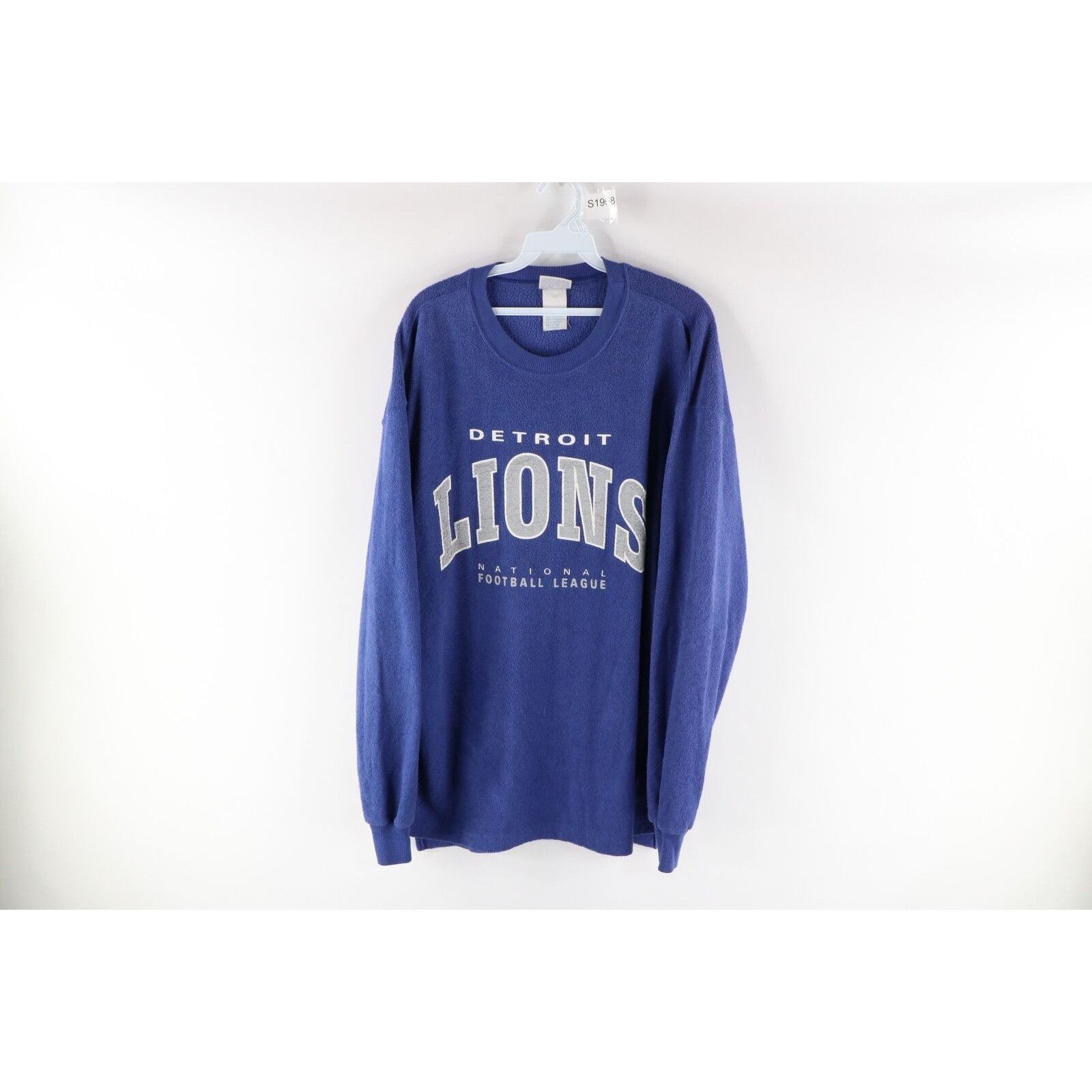 Chalk Line × Vintage Vintage 90s Chalk Line Detroit Lions Terry Cloth Sweatshirt Size US XL / EU 56 / 4 - 1 Thumbnail