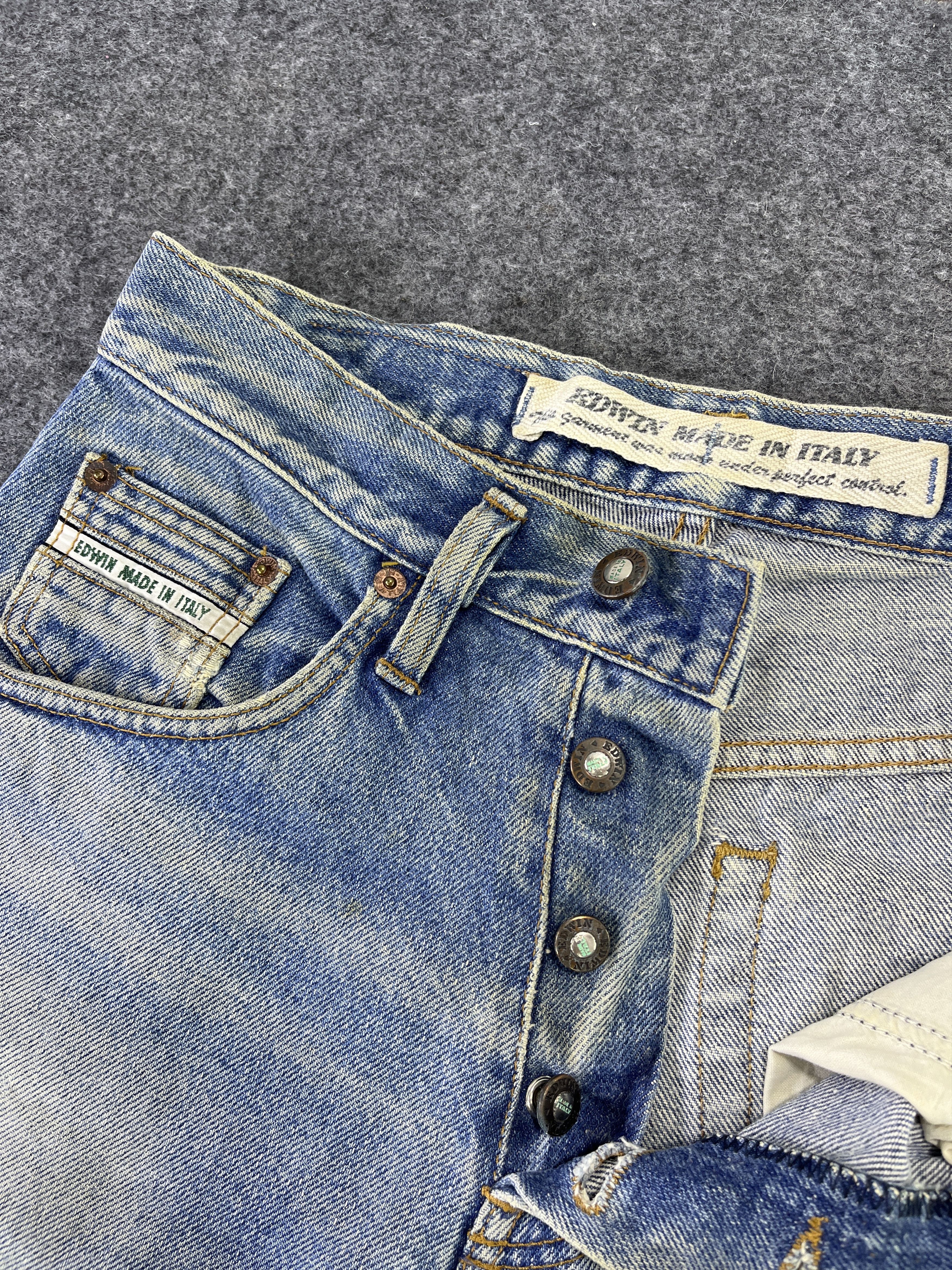 Edwin Edwin High Waisted Jeans Repair Denim - J792 Size 28" / US 6 / IT 42 - 6 Thumbnail