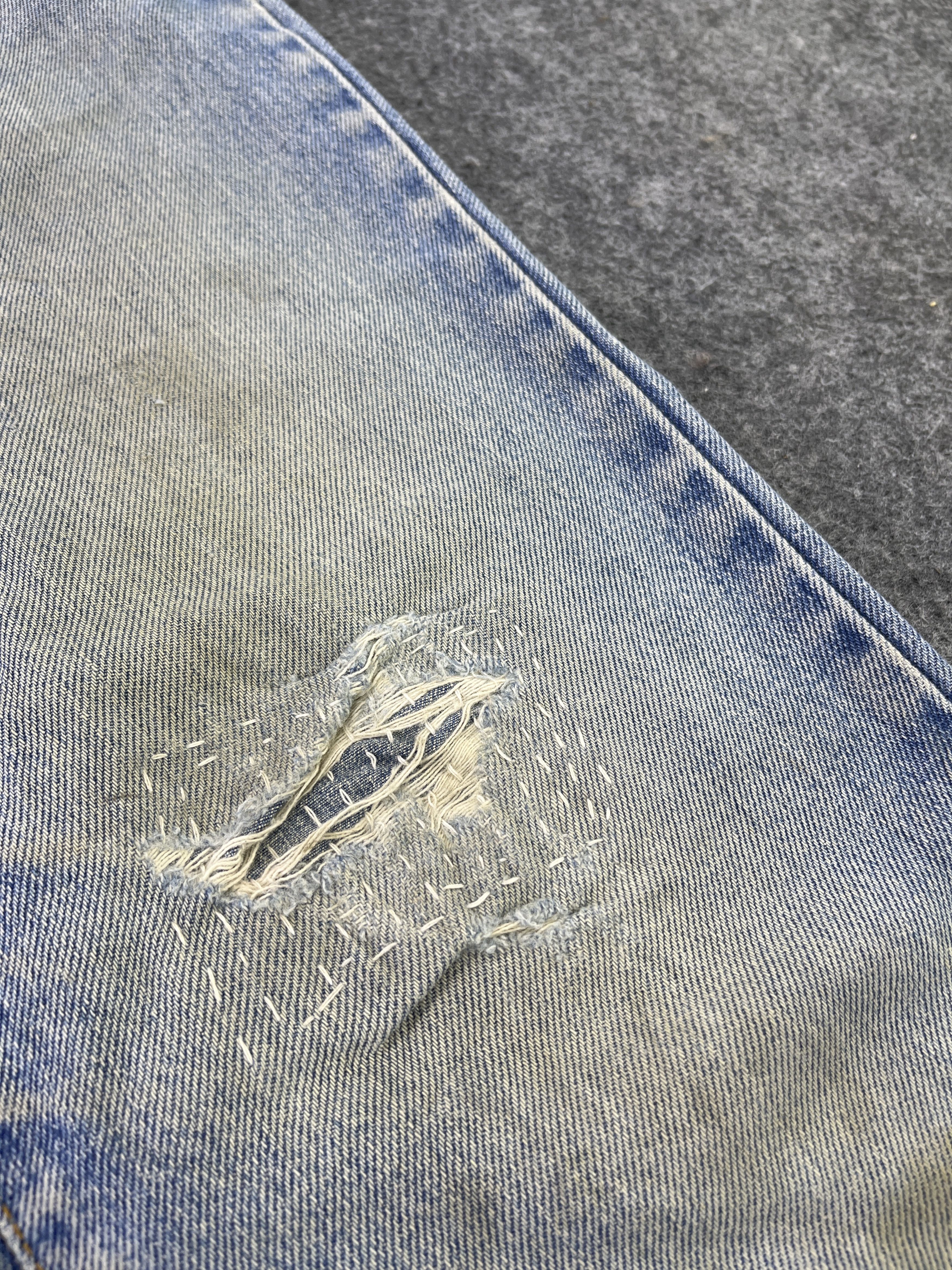 Edwin Edwin High Waisted Jeans Repair Denim - J792 Size 28" / US 6 / IT 42 - 12 Thumbnail