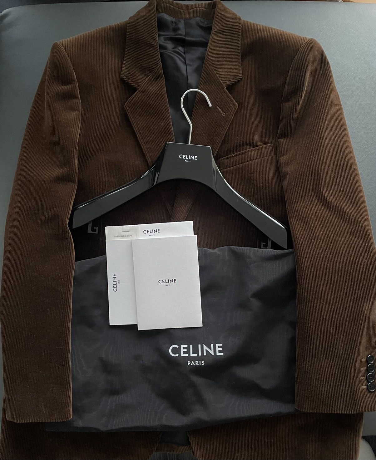 Celine × Hedi Slimane $3,500+ Super Runway Celine by Hedi Slimane Corduroy Blazer Size US M / EU 48-50 / 2 - 13 Thumbnail