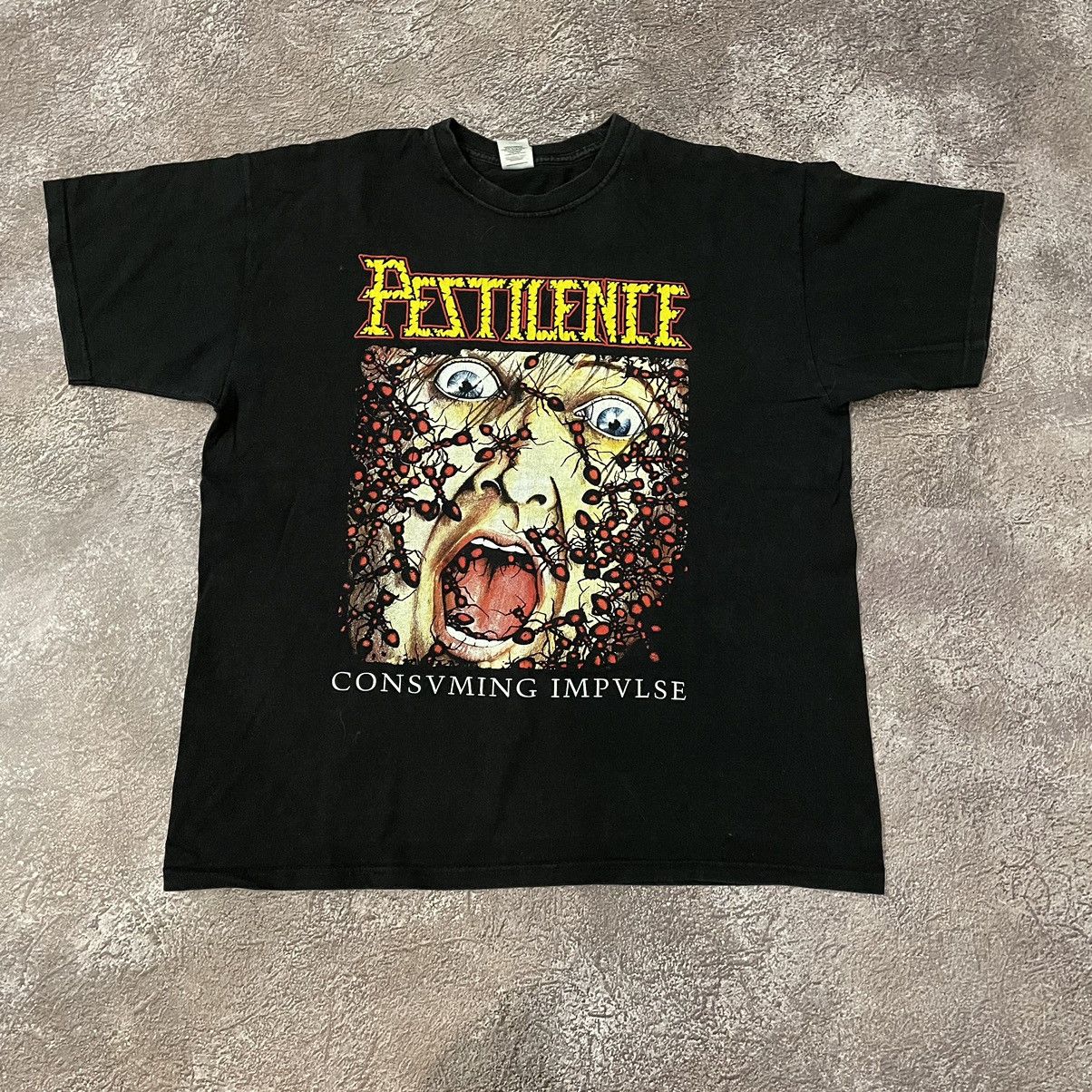 Vintage Vintage Y2K Pestilence Graphic Tee Punk Horror Grunge XL Size US XL / EU 56 / 4 - 3 Thumbnail