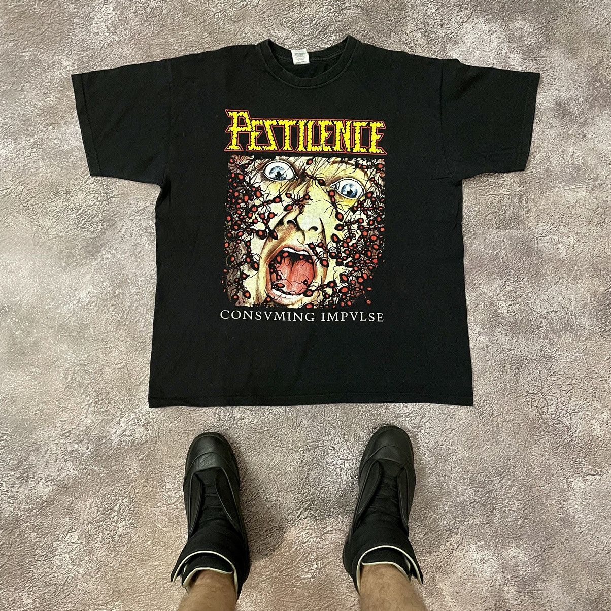 Vintage Vintage Y2K Pestilence Graphic Tee Punk Horror Grunge XL Size US XL / EU 56 / 4 - 1 Thumbnail