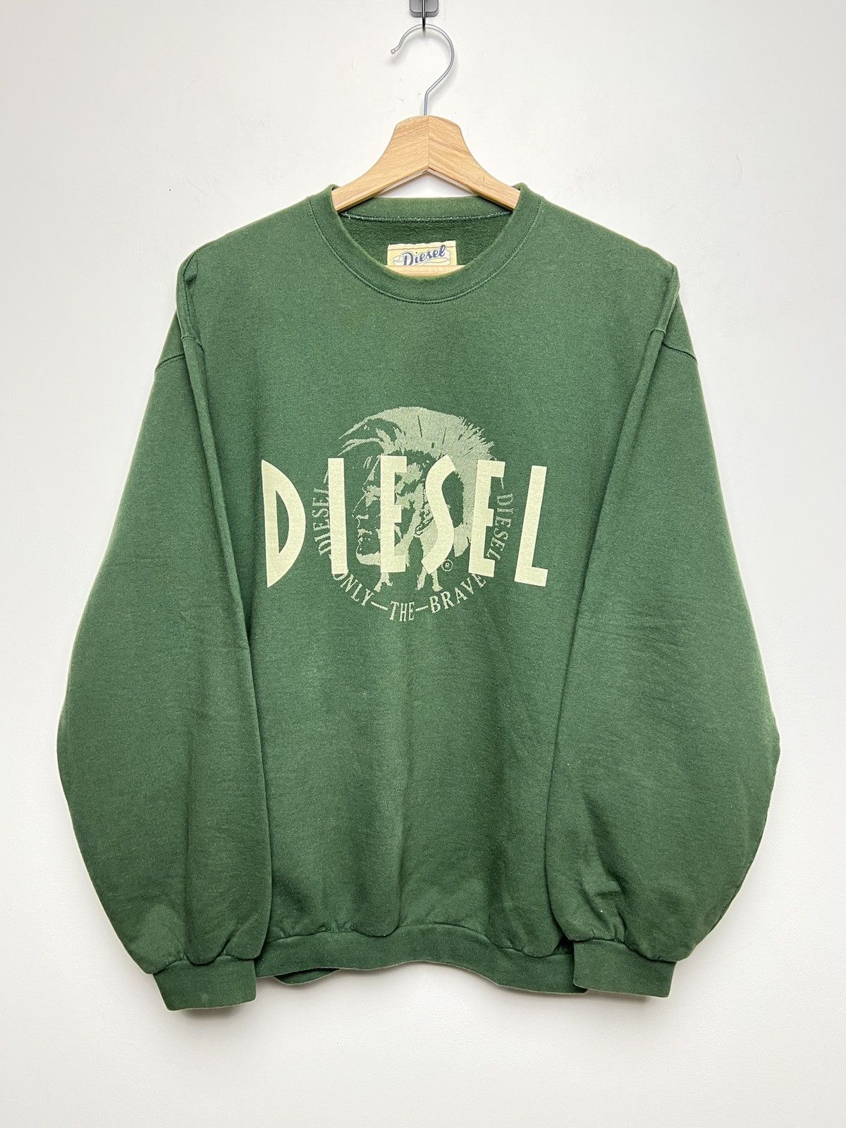 image of Diesel Faded Boxy Sweatshirt in Swamp, Men's (Size Medium)