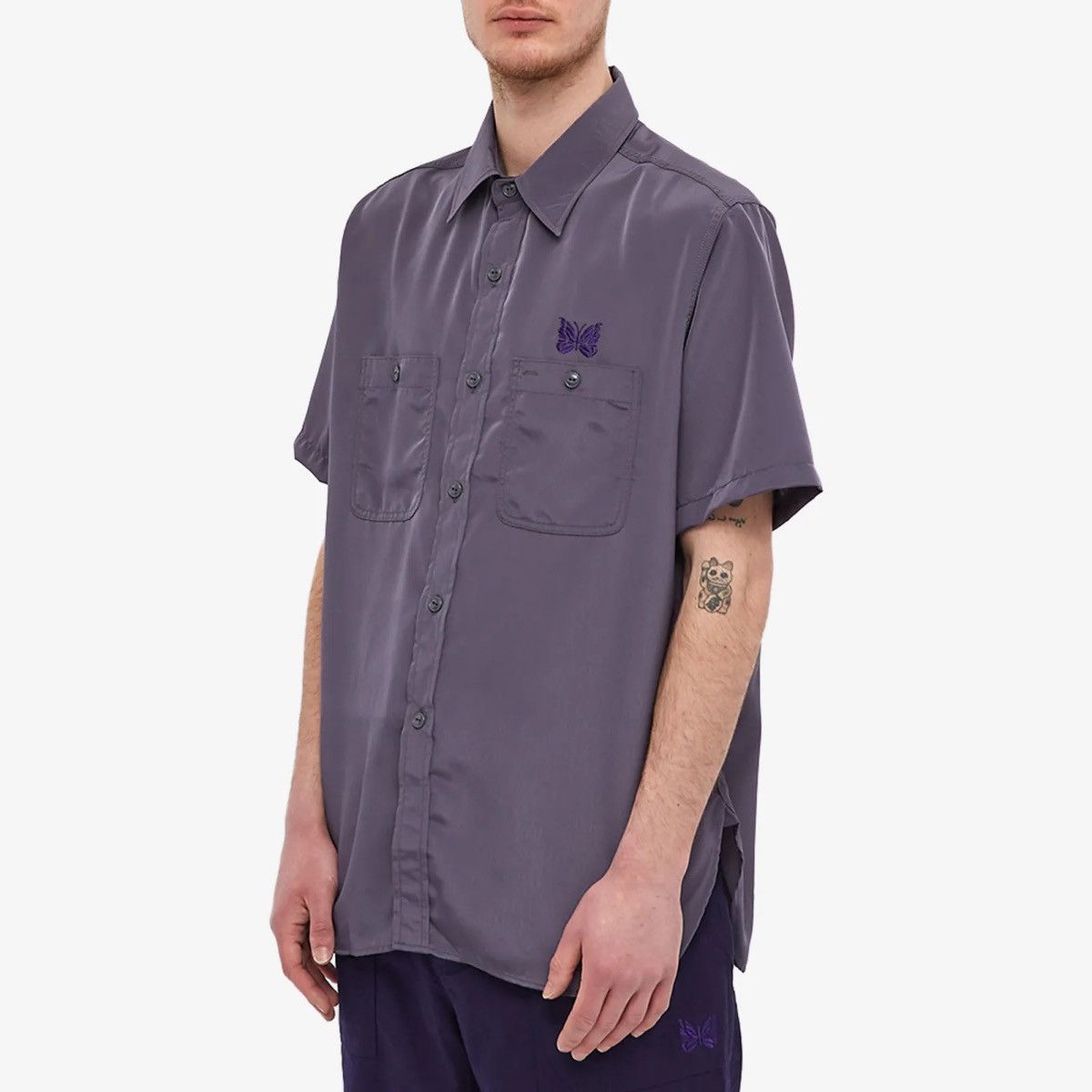 Needles FINAL DROP** NEEDLES SMOKE PURPLE WORK SHIRT | Grailed