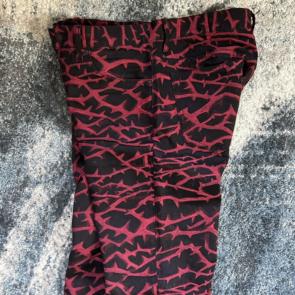 Supreme 2018 WOVEN JACQUARD THORN JEAN DENiM PANTS BLACK RED Size US 32 / EU 48 - 4 Thumbnail