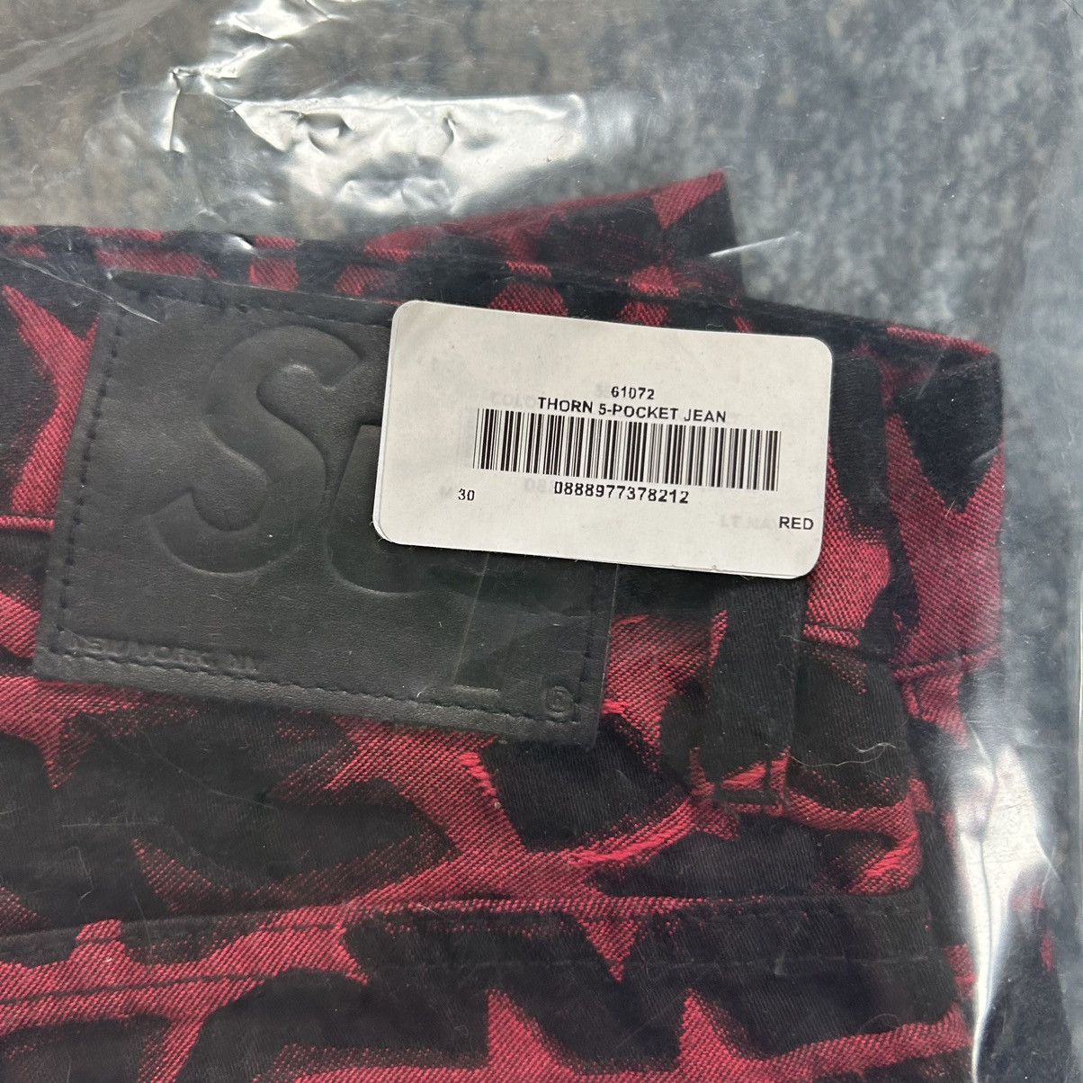Supreme 2018 WOVEN JACQUARD THORN JEAN DENiM PANTS BLACK RED Size US 32 / EU 48 - 17 Thumbnail