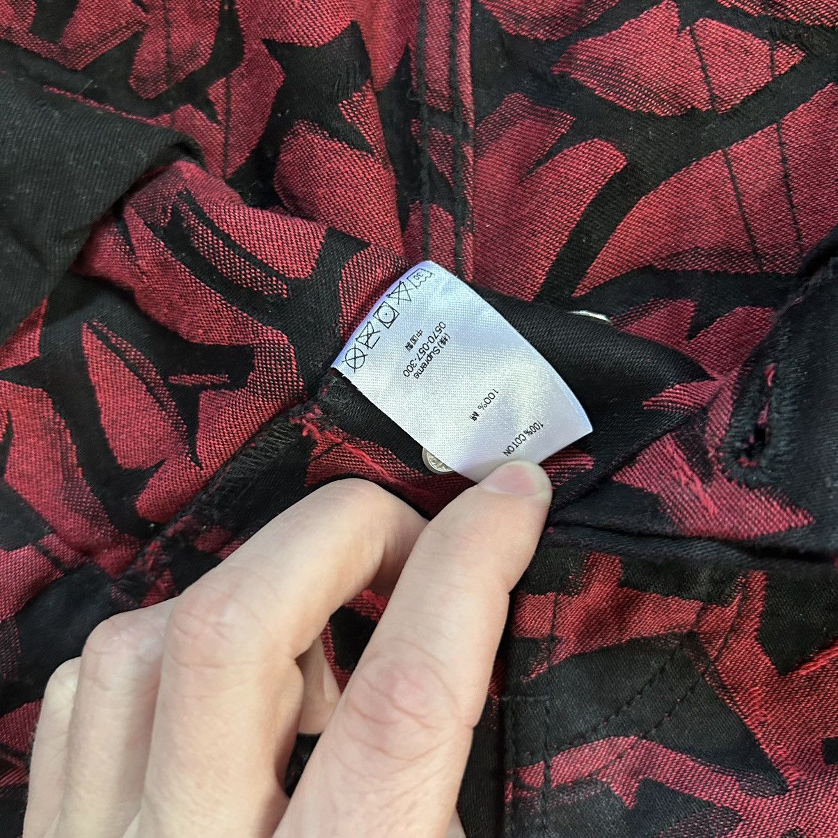 Supreme 2018 WOVEN JACQUARD THORN JEAN DENiM PANTS BLACK RED Size US 32 / EU 48 - 12 Thumbnail