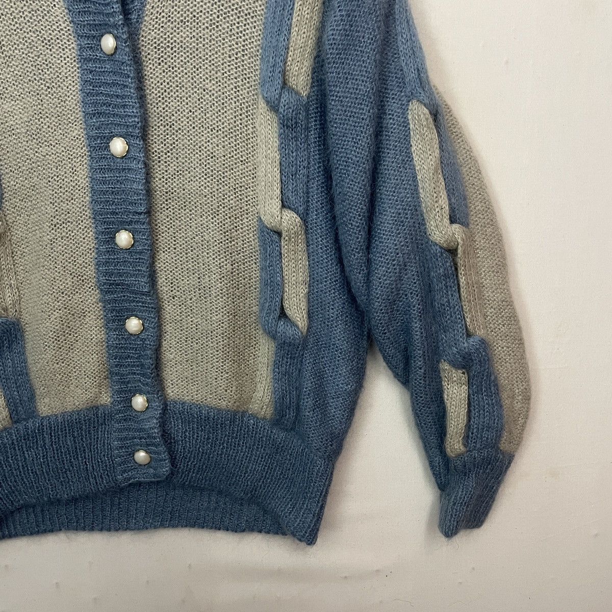 Aran Isles Knitwear RARE🔥 Vtg MORE JOY BY NAIGAI Mohair Wool Buttons Cardigan Size US L / EU 52-54 / 3 - 8 Thumbnail