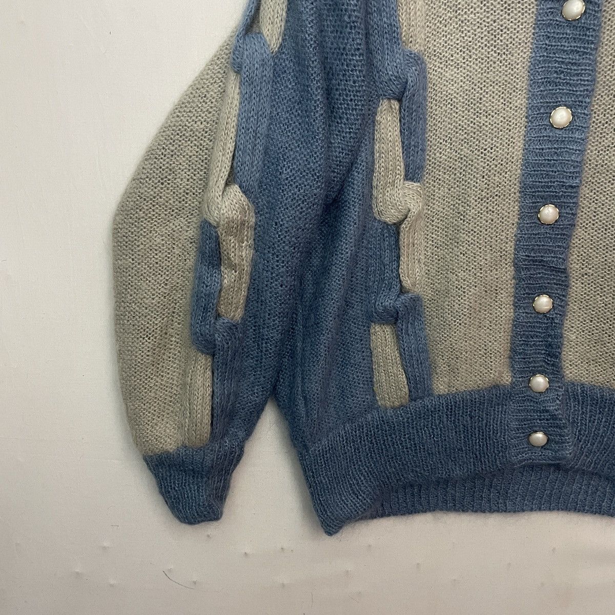 Aran Isles Knitwear RARE🔥 Vtg MORE JOY BY NAIGAI Mohair Wool Buttons Cardigan Size US L / EU 52-54 / 3 - 7 Thumbnail