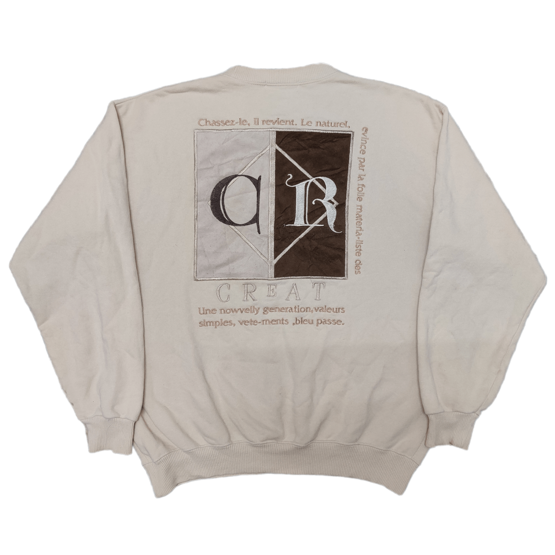 image of Vintage Kasche Create Sweatshirt Embroidery in Light Brown, Men's (Size Medium)
