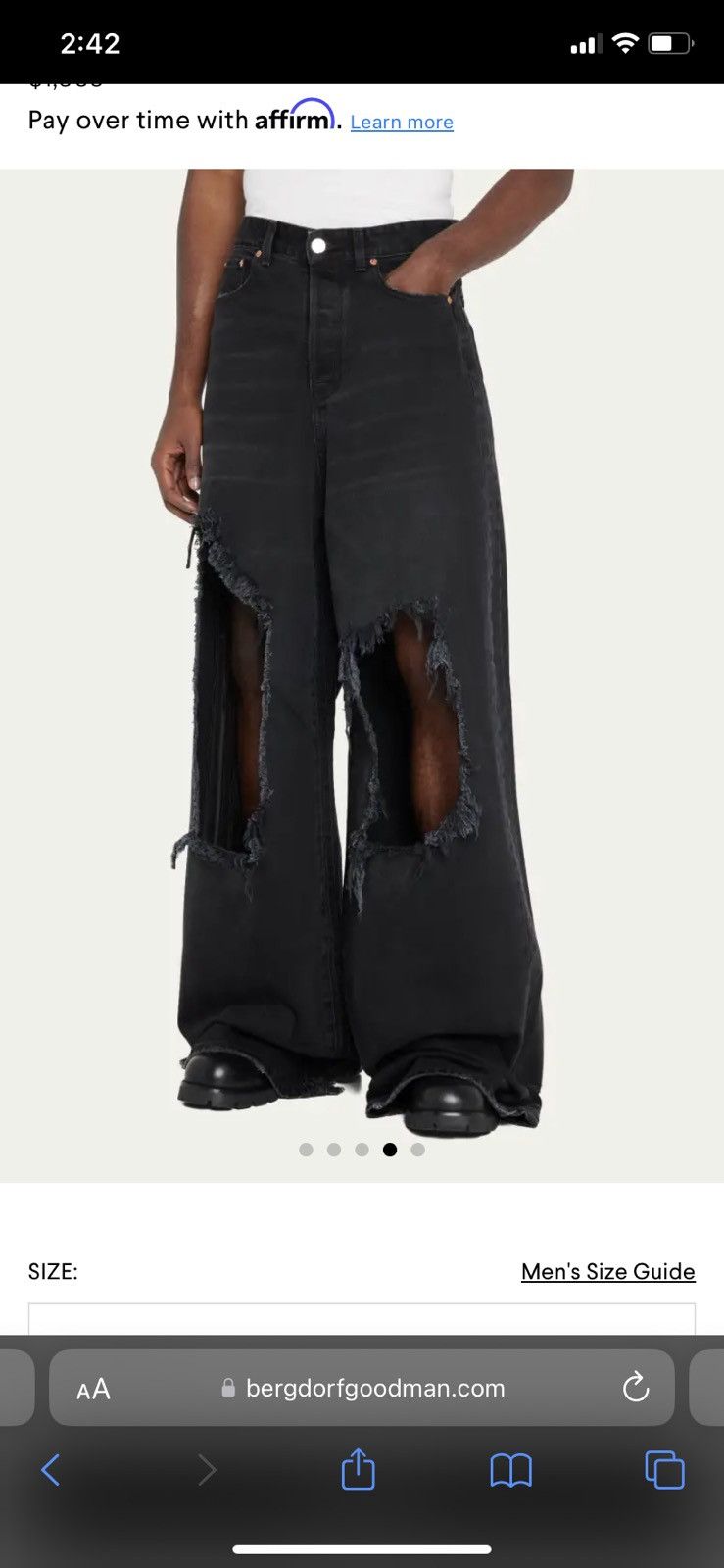 Vetements Vetements AW22 Big Shape Destroyed Jeans Black | Grailed