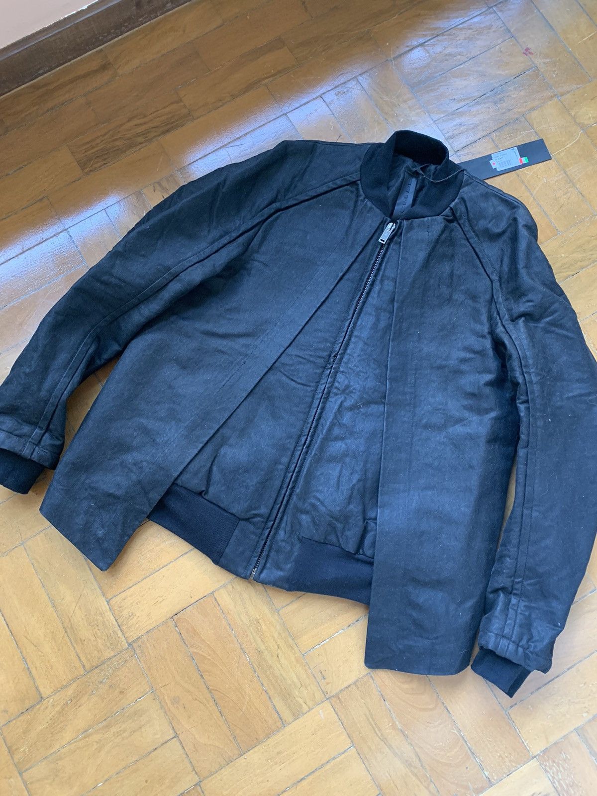 image of Gareth Pugh $1300 New Double Layered Black Bomber Jacket Made In Italy, Men's (Size Medium)