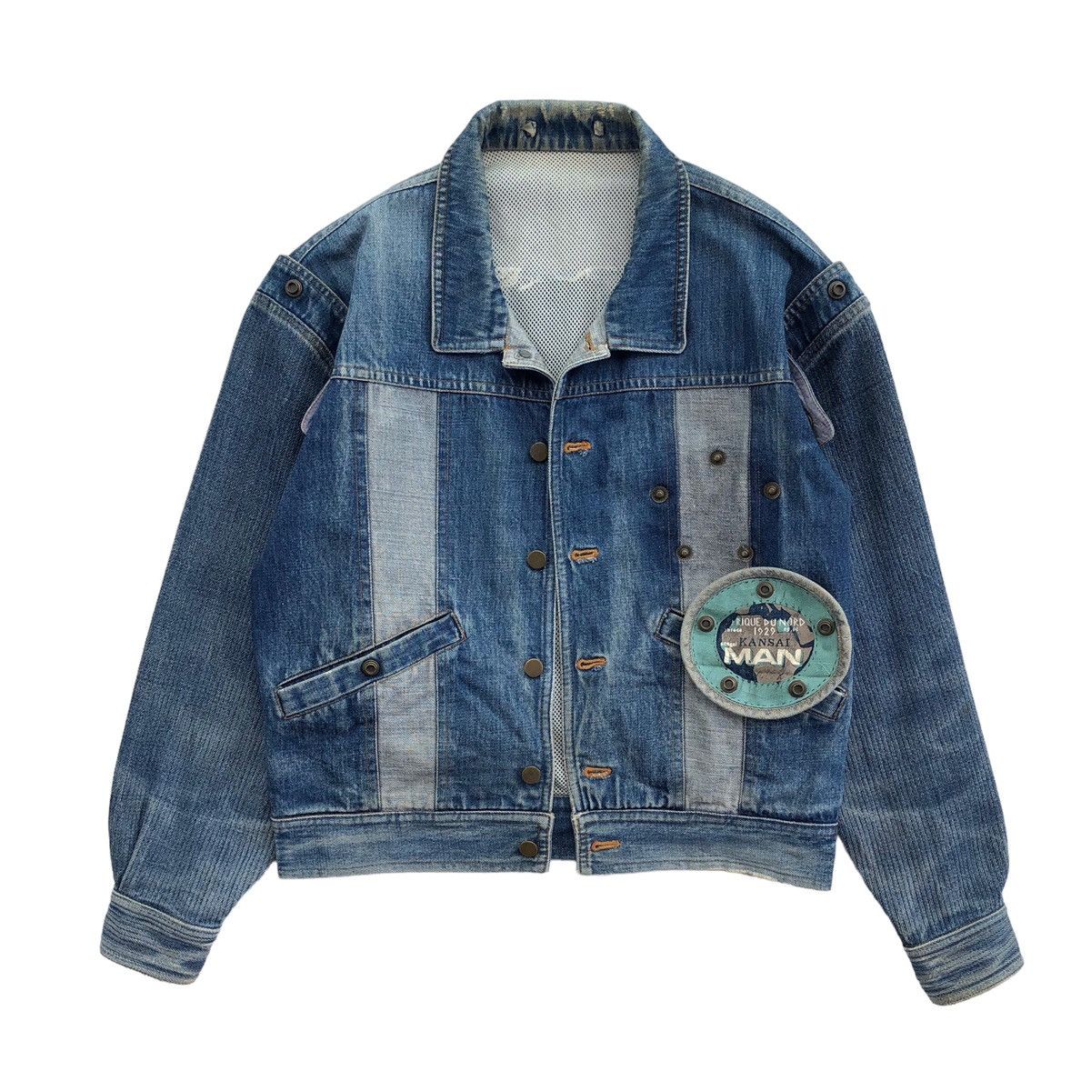 Kansai Yamamoto 🔥RARE🔥Vintage KANSAI MAN Denim Patch Jacket Size US M / EU 48-50 / 2 - 2 Thumbnail