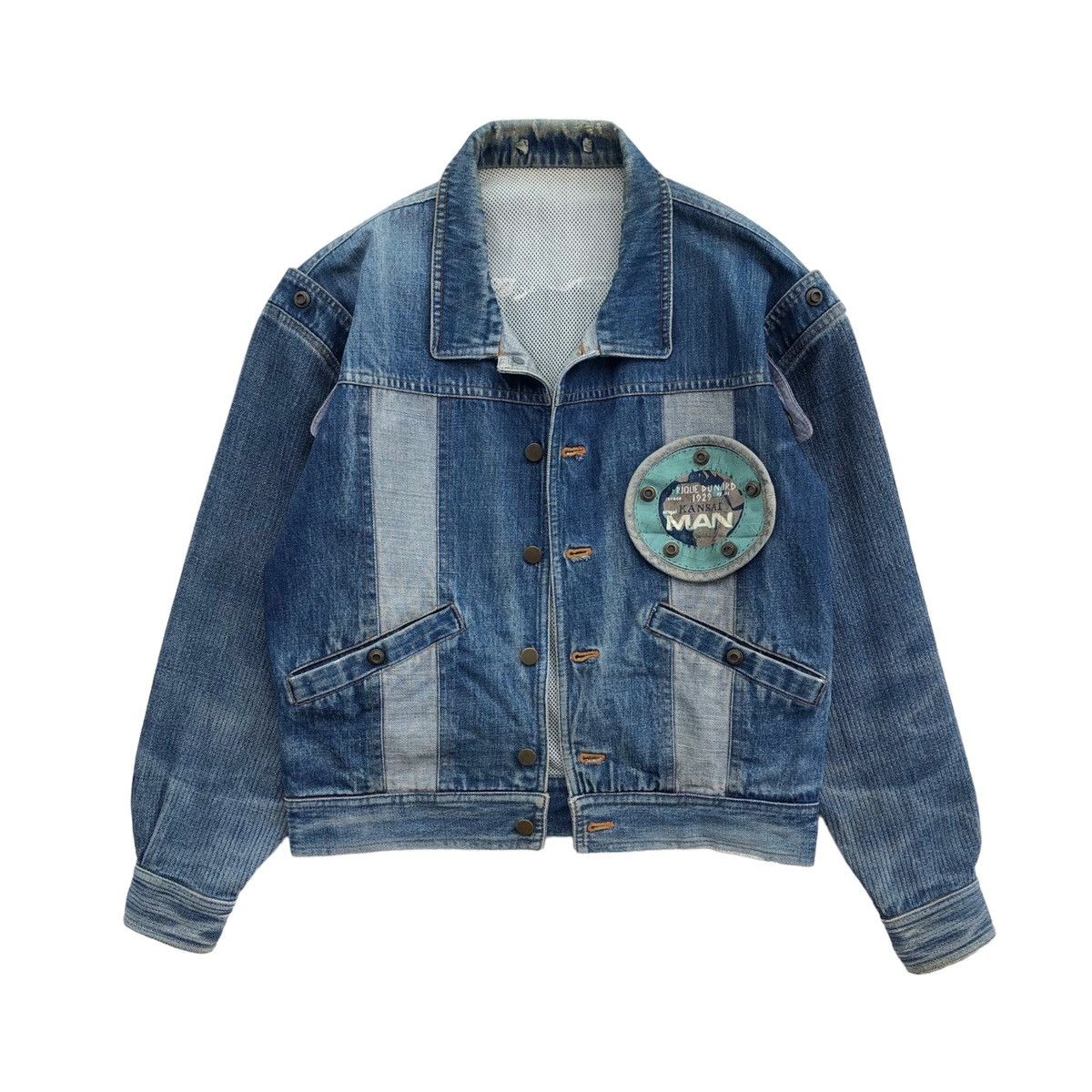 Kansai Yamamoto 🔥RARE🔥Vintage KANSAI MAN Denim Patch Jacket Size US M / EU 48-50 / 2 - 1 Thumbnail