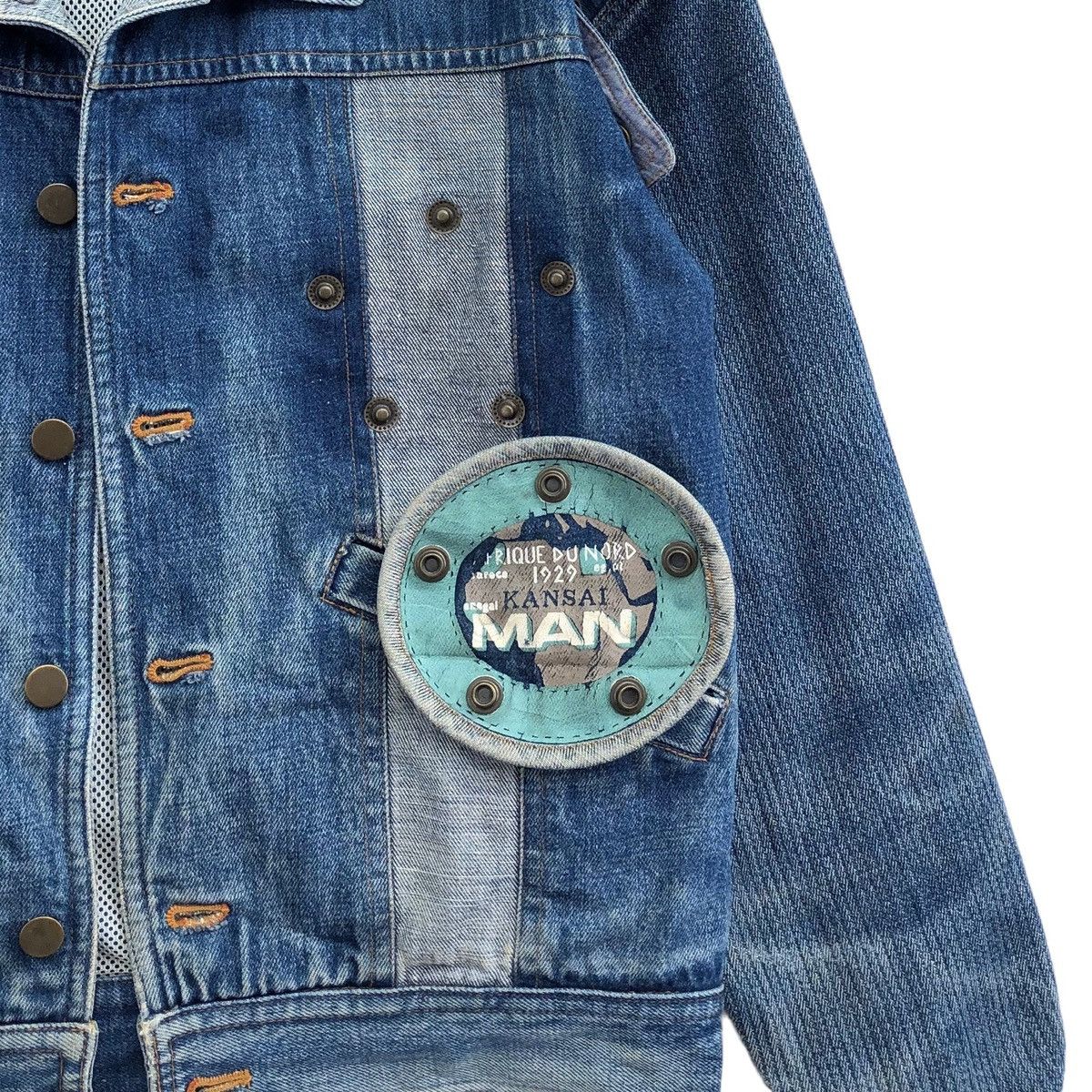 Kansai Yamamoto 🔥RARE🔥Vintage KANSAI MAN Denim Patch Jacket Size US M / EU 48-50 / 2 - 4 Thumbnail