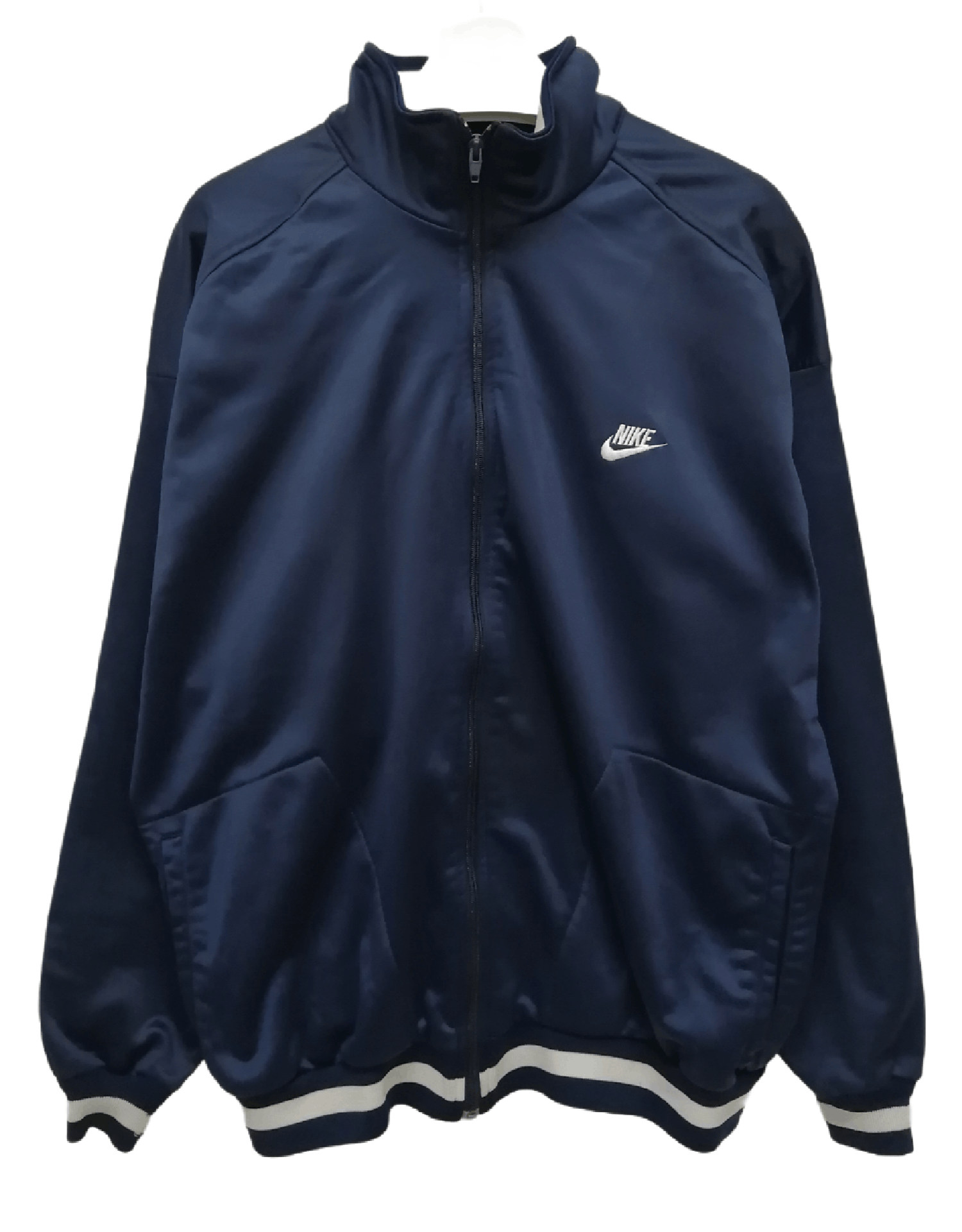 image of Vintage Nike Swoosh Zipper Training Jacket in Blue, Men's (Size 2XL)