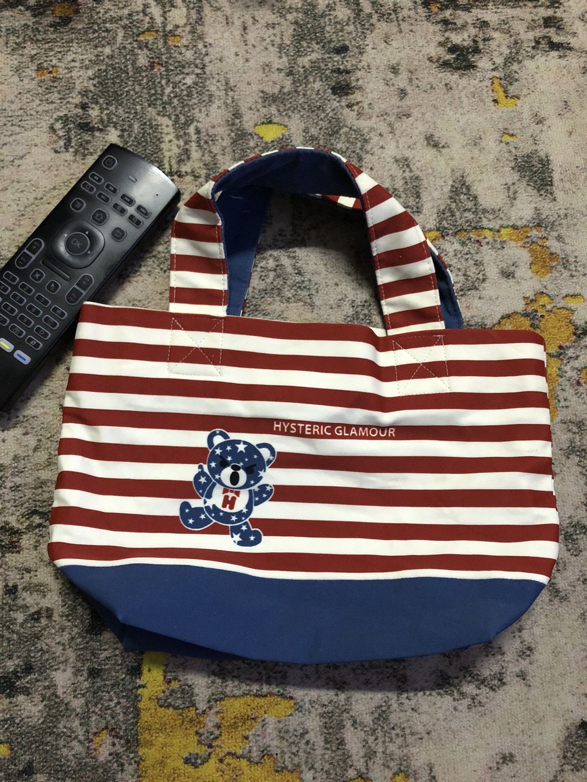 Hysteric Glamour × Japanese Brand × Vintage 🔥Hysteric Glamour Mini Tote Bag Stripe Bear Logo Size ONE SIZE - 1 Thumbnail