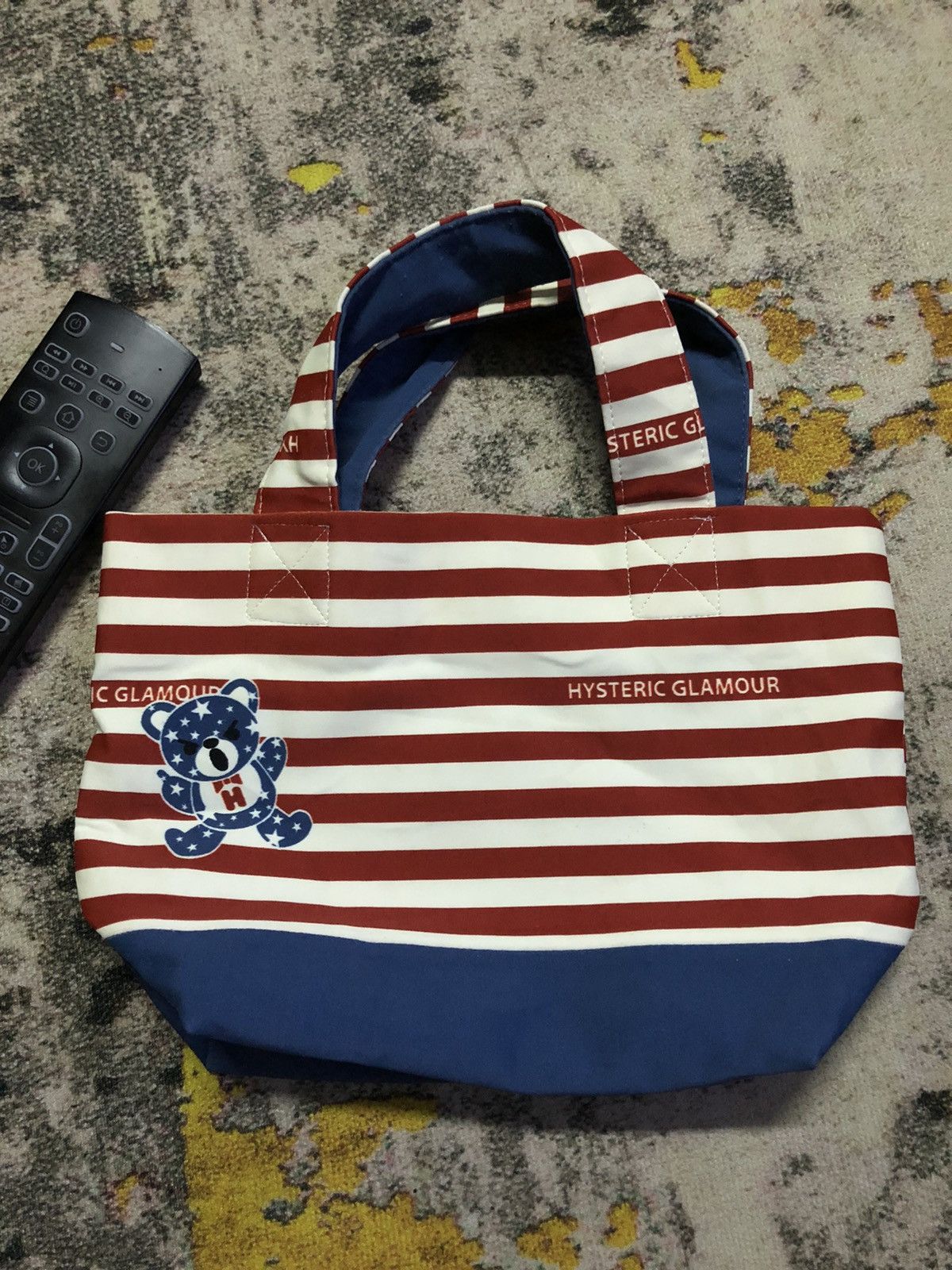 Hysteric Glamour × Japanese Brand × Vintage 🔥Hysteric Glamour Mini Tote Bag Stripe Bear Logo Size ONE SIZE - 3 Thumbnail