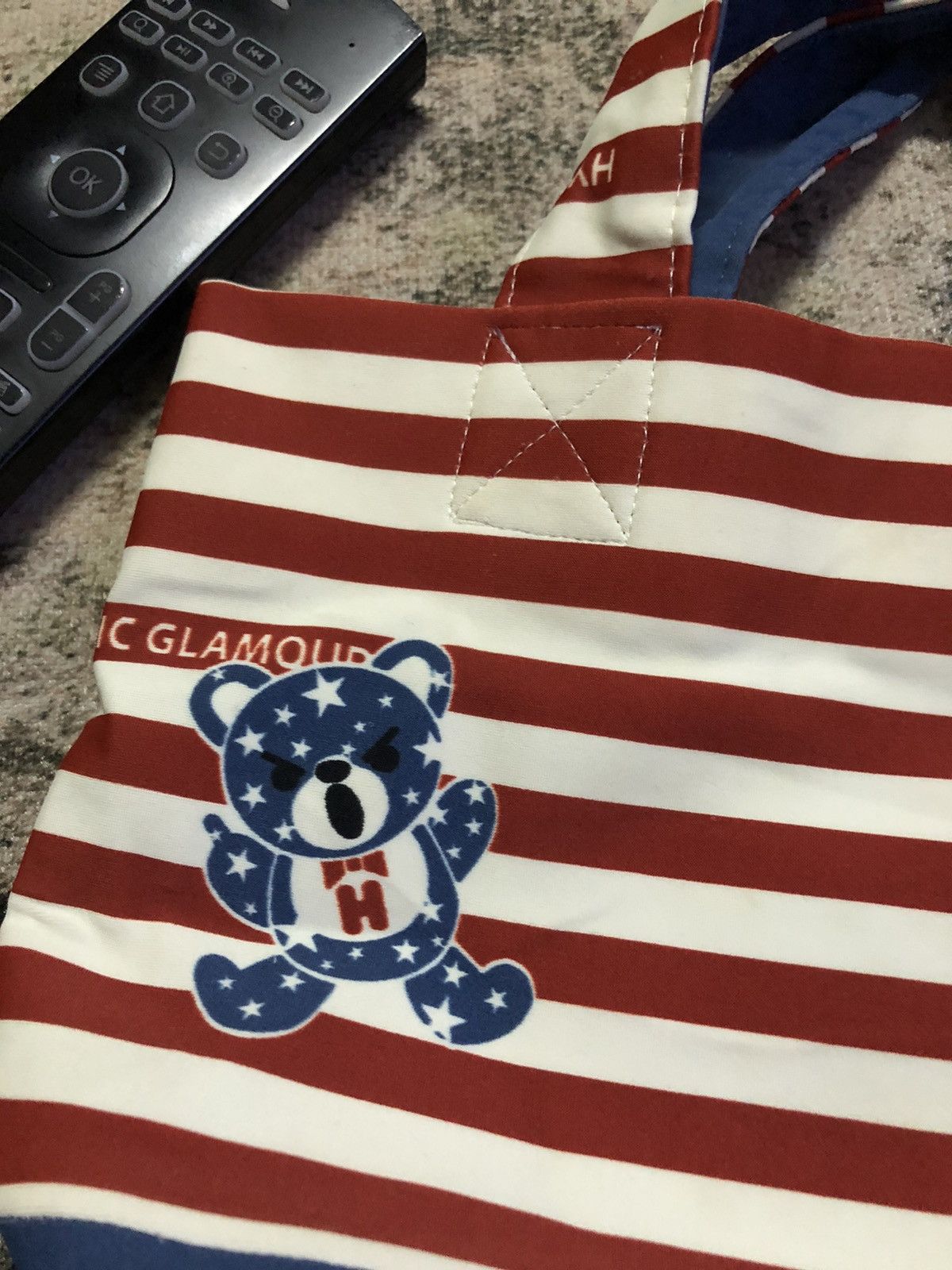 Hysteric Glamour × Japanese Brand × Vintage 🔥Hysteric Glamour Mini Tote Bag Stripe Bear Logo Size ONE SIZE - 5 Thumbnail