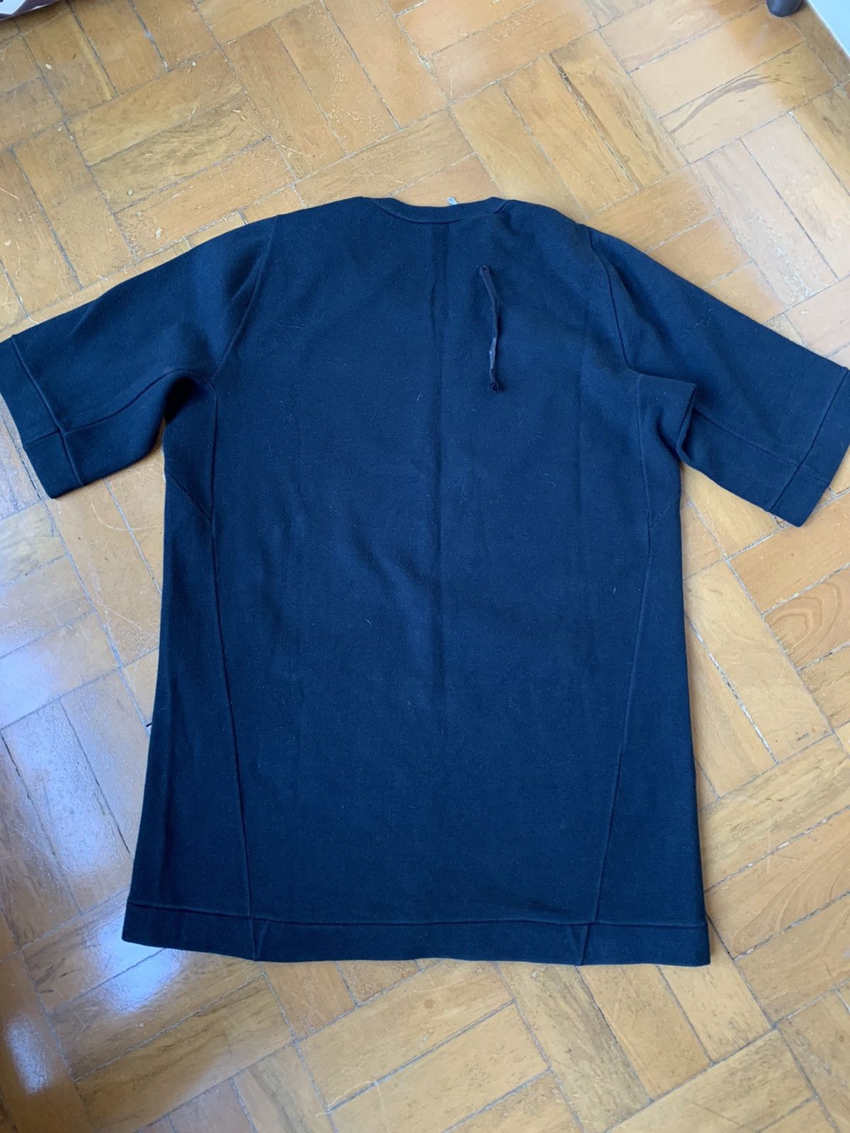Boris Bidjan Saberi Heavy Black Oversize Long Line Short Sleeve Sweatshirt Size US M / EU 48-50 / 2 - 6 Thumbnail