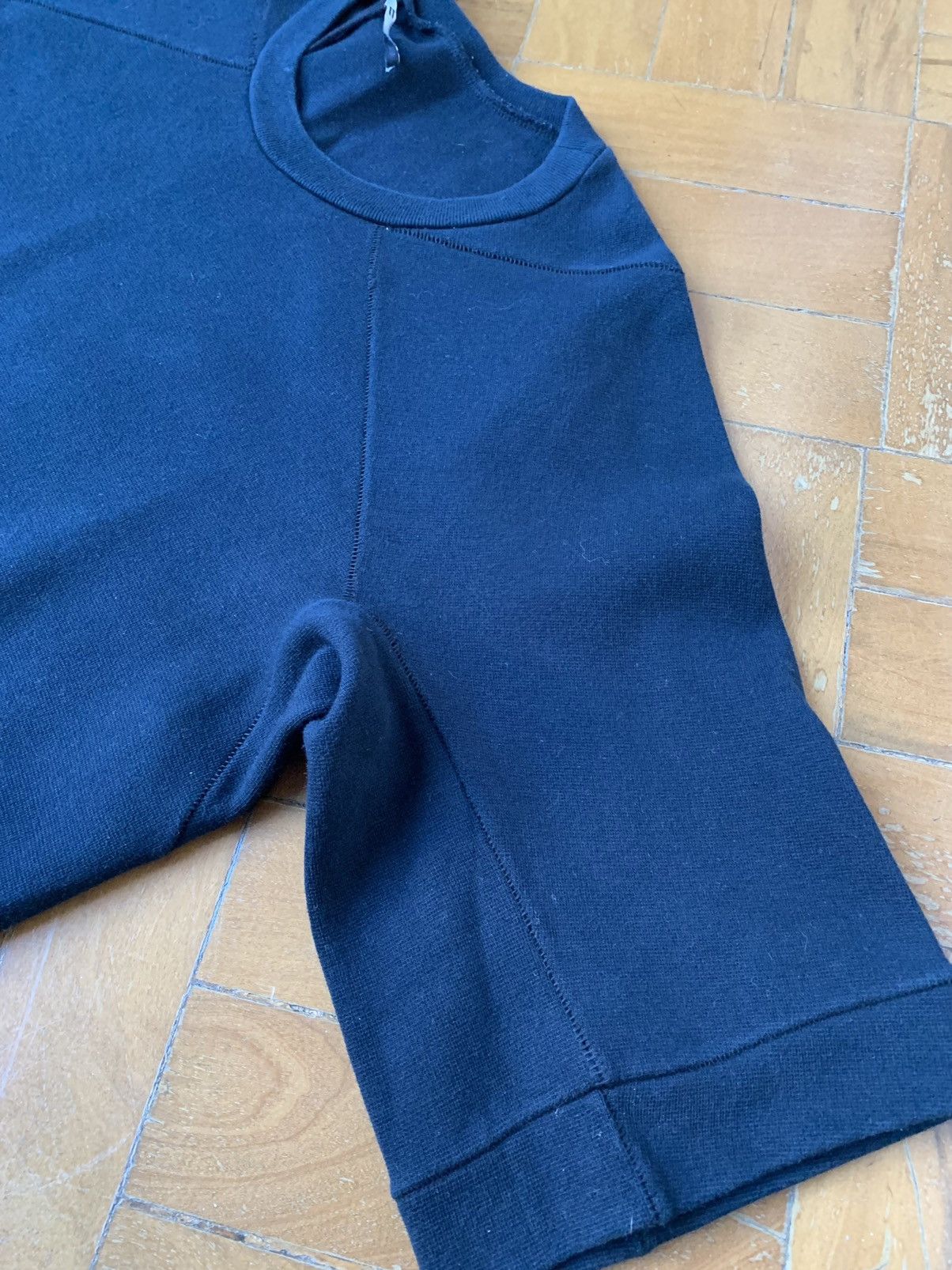 Boris Bidjan Saberi Heavy Black Oversize Long Line Short Sleeve Sweatshirt Size US M / EU 48-50 / 2 - 3 Thumbnail
