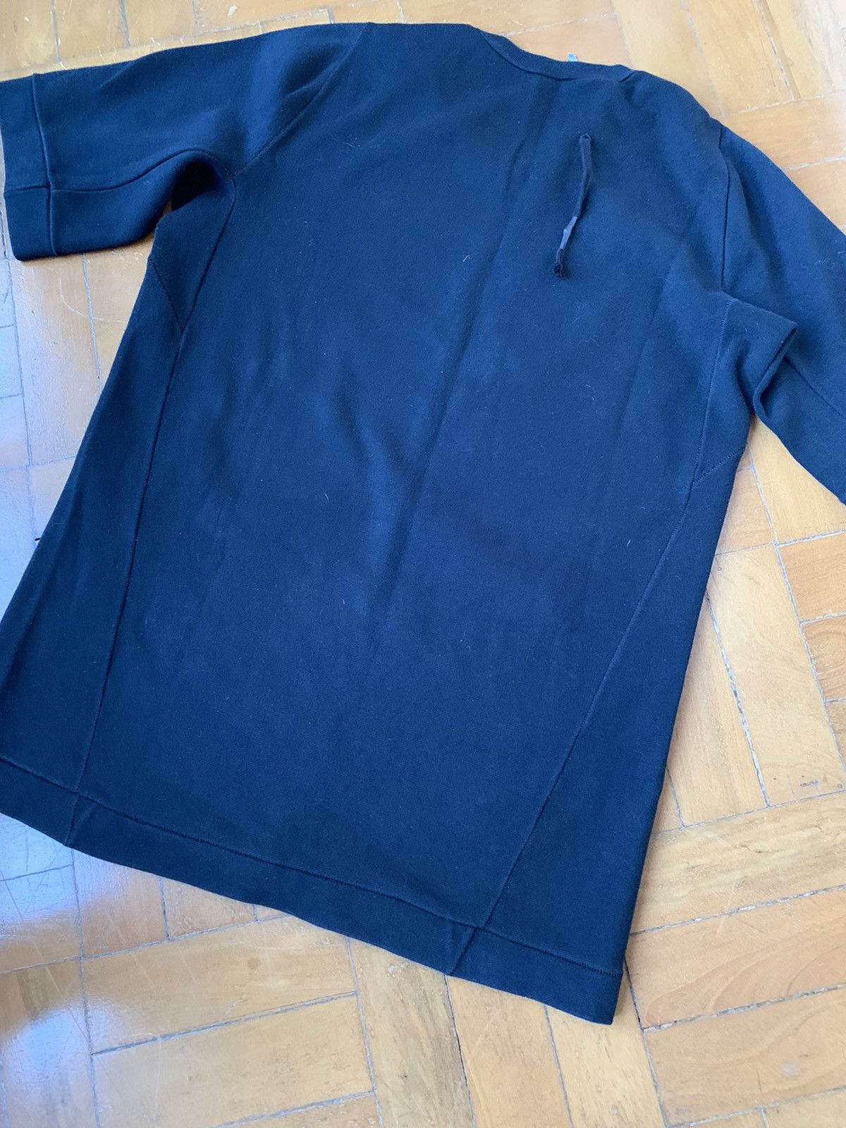 Boris Bidjan Saberi Heavy Black Oversize Long Line Short Sleeve Sweatshirt Size US M / EU 48-50 / 2 - 7 Thumbnail