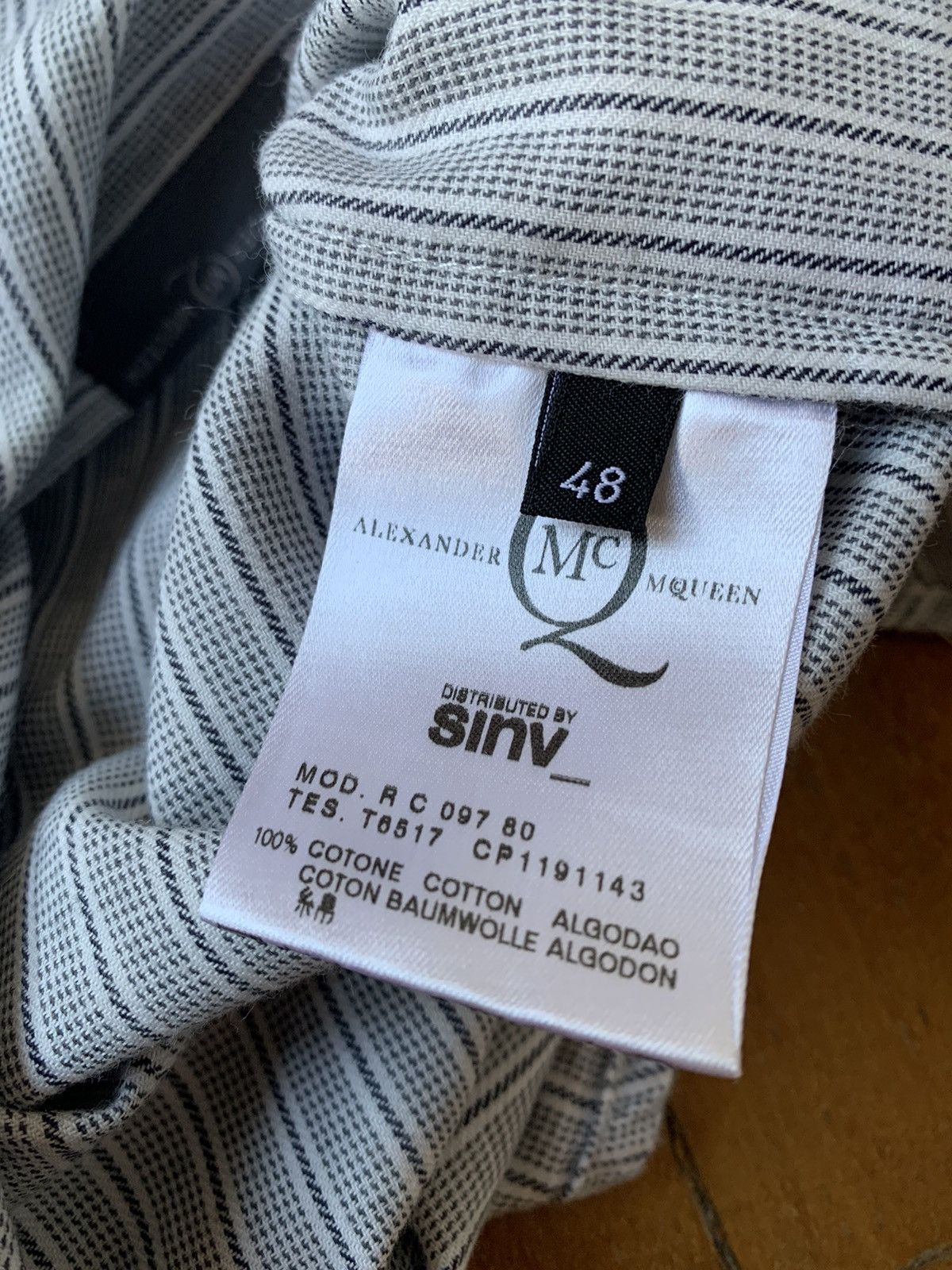 Alexander McQueen McQueen Italian Made Striped Gradient Brushed Cotton Shirt Size US M / EU 48-50 / 2 - 10 Thumbnail
