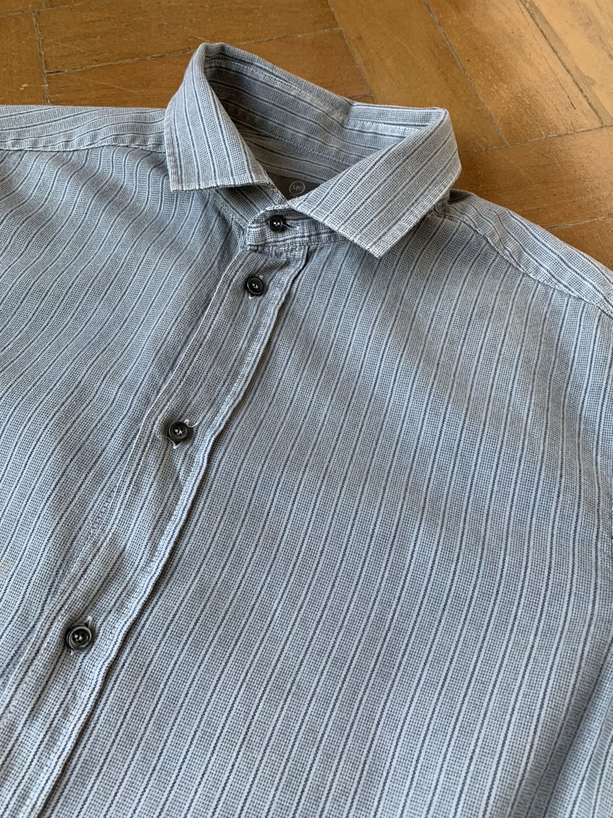Alexander McQueen McQueen Italian Made Striped Gradient Brushed Cotton Shirt Size US M / EU 48-50 / 2 - 4 Thumbnail