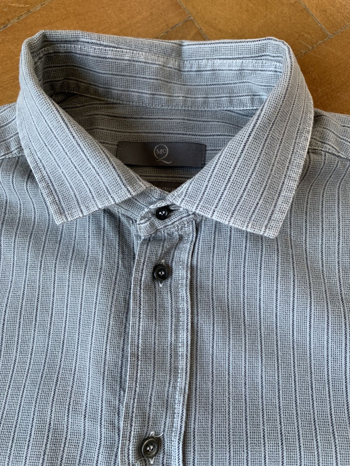 Alexander McQueen McQueen Italian Made Striped Gradient Brushed Cotton Shirt Size US M / EU 48-50 / 2 - 5 Thumbnail