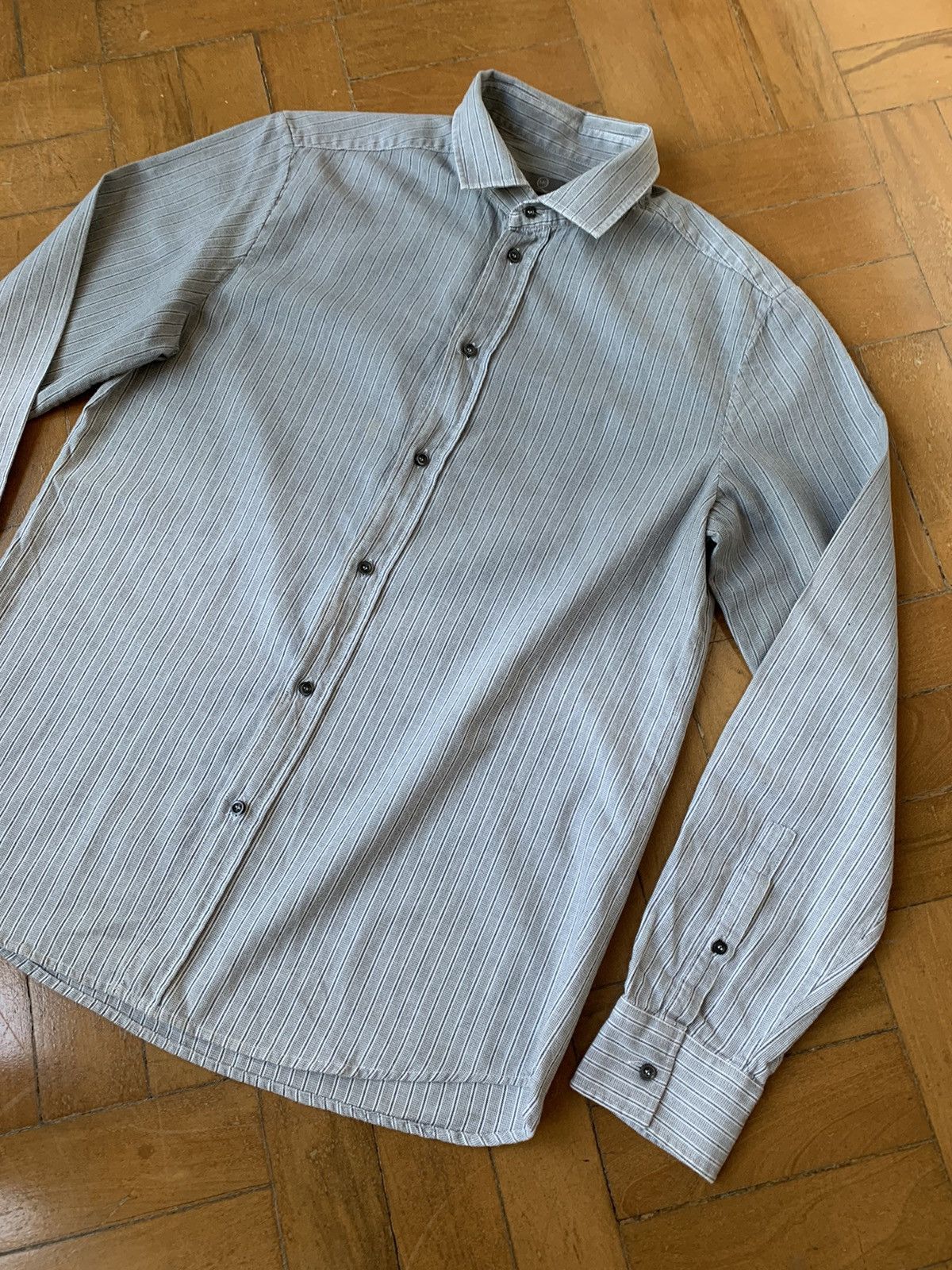 Alexander McQueen McQueen Italian Made Striped Gradient Brushed Cotton Shirt Size US M / EU 48-50 / 2 - 2 Thumbnail